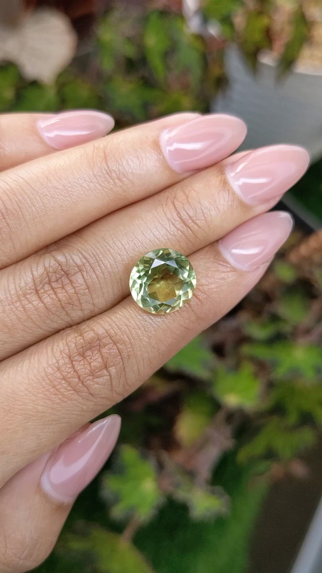 5.95 Ct. Yellowish Green Prasiolite from Brazil Size Video