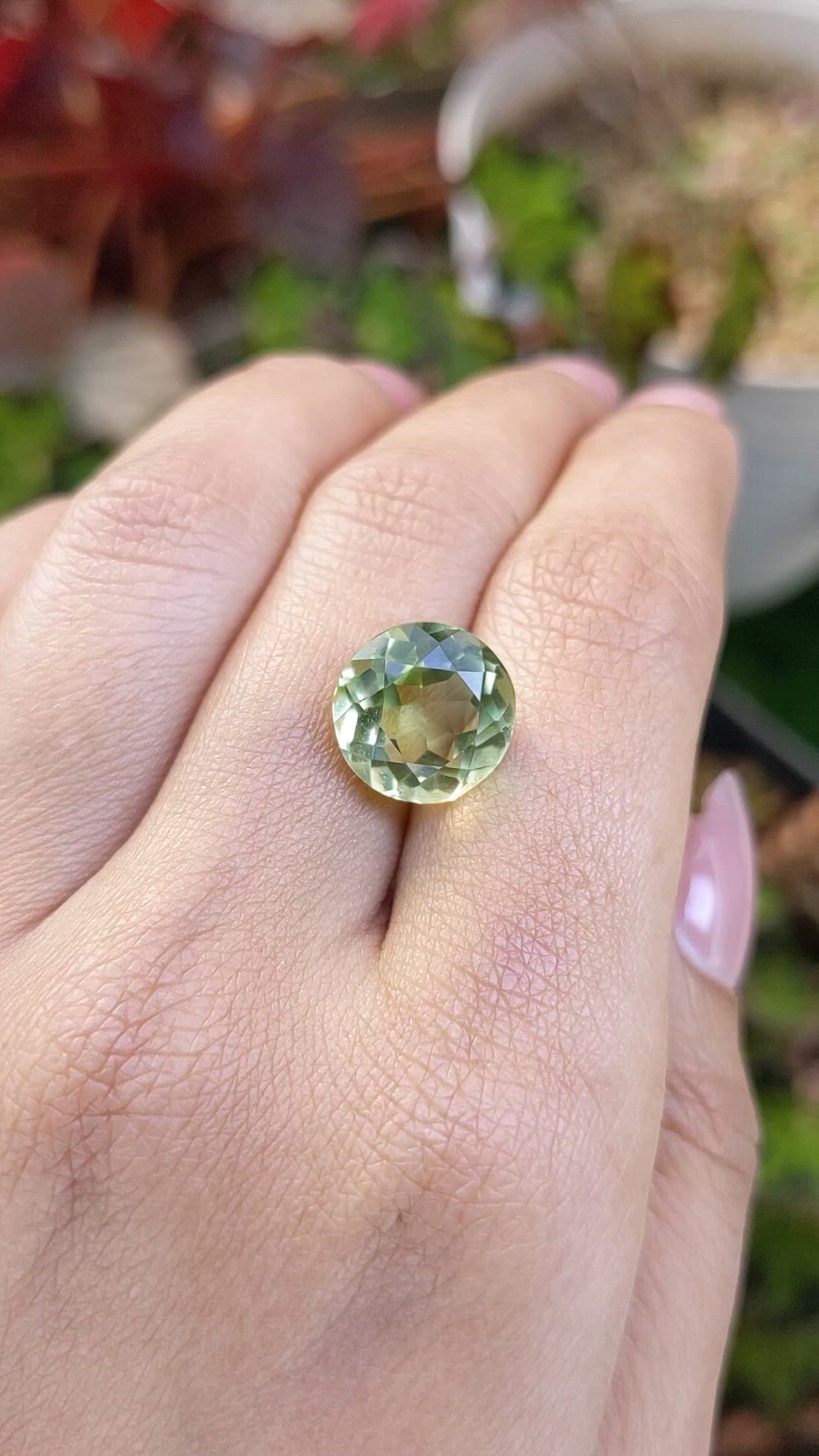 5.94 Ct. Yellowish Green Prasiolite from Brazil Size Video