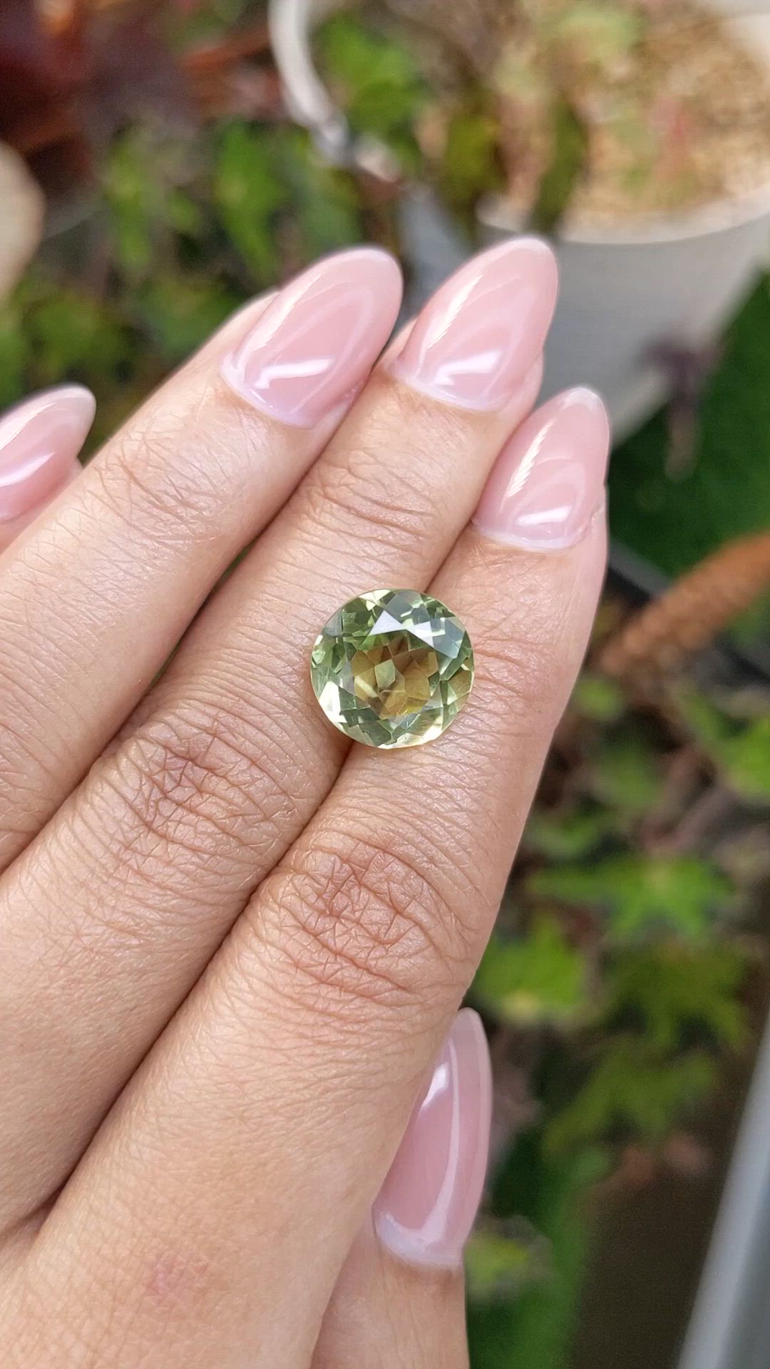 5.94 Ct. Yellowish Green Prasiolite from Brazil Size Video