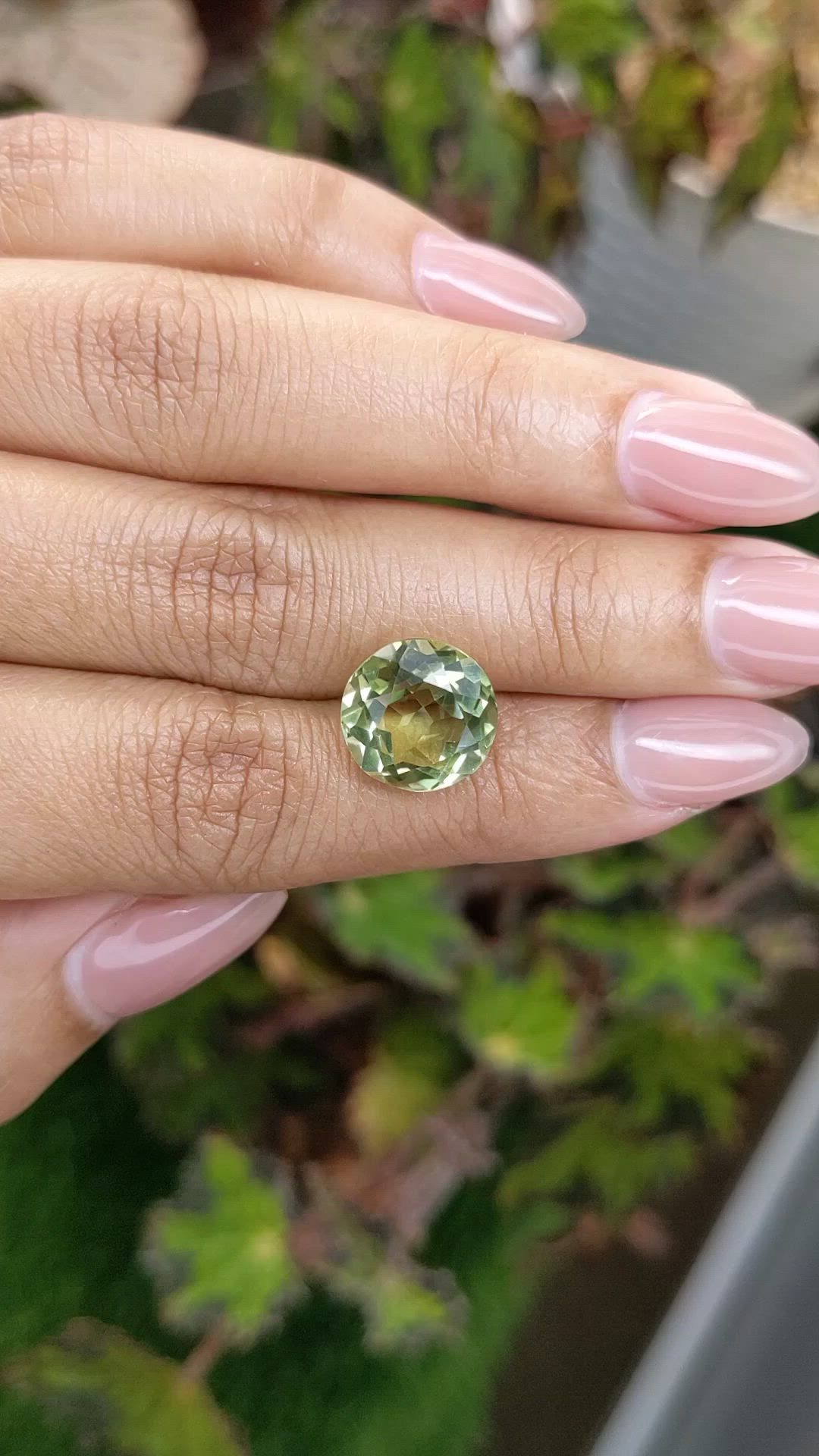 5.94 Ct. Yellowish Green Prasiolite from Brazil Size Video