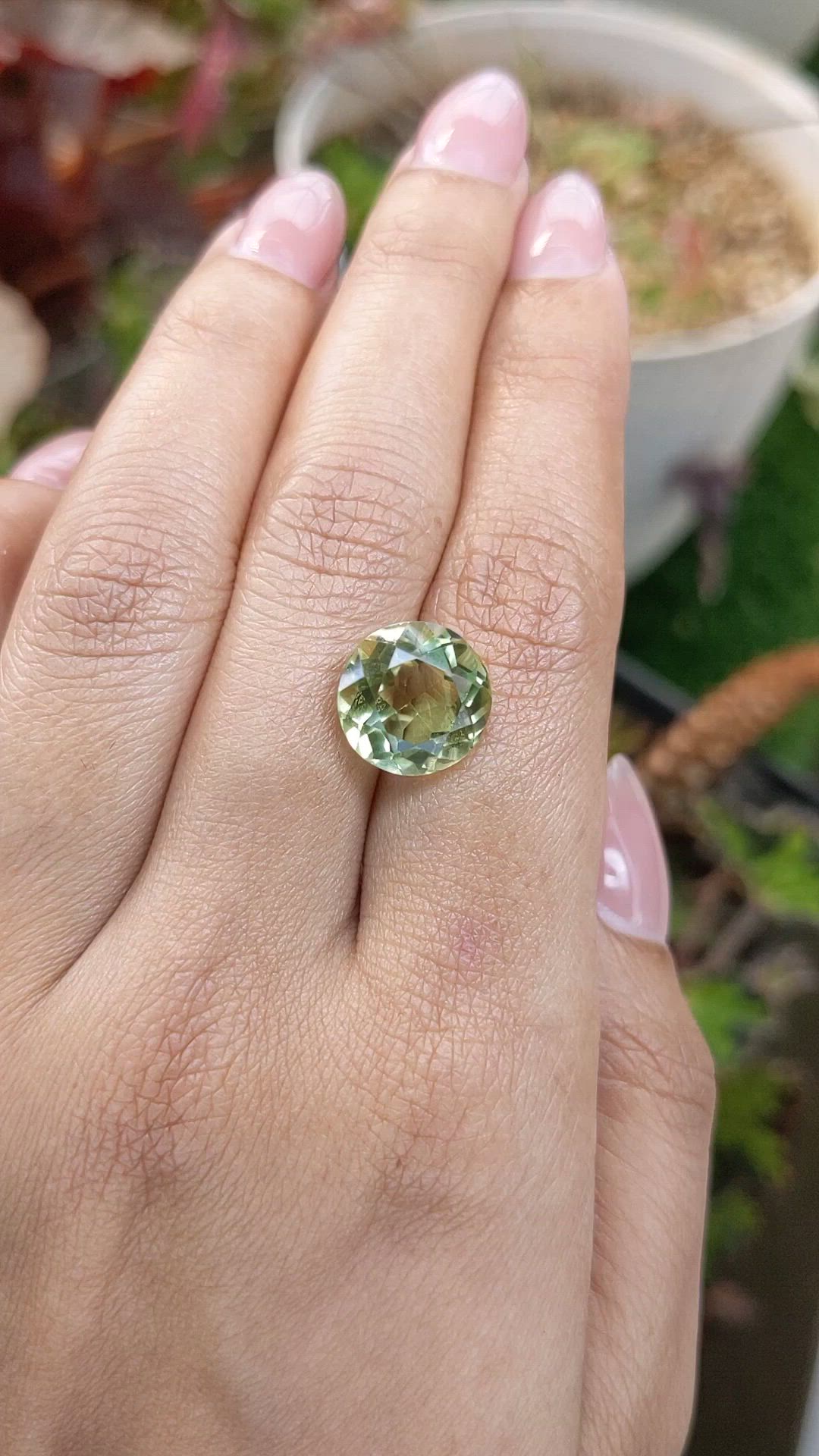 5.94 Ct. Yellowish Green Prasiolite from Brazil Size Video