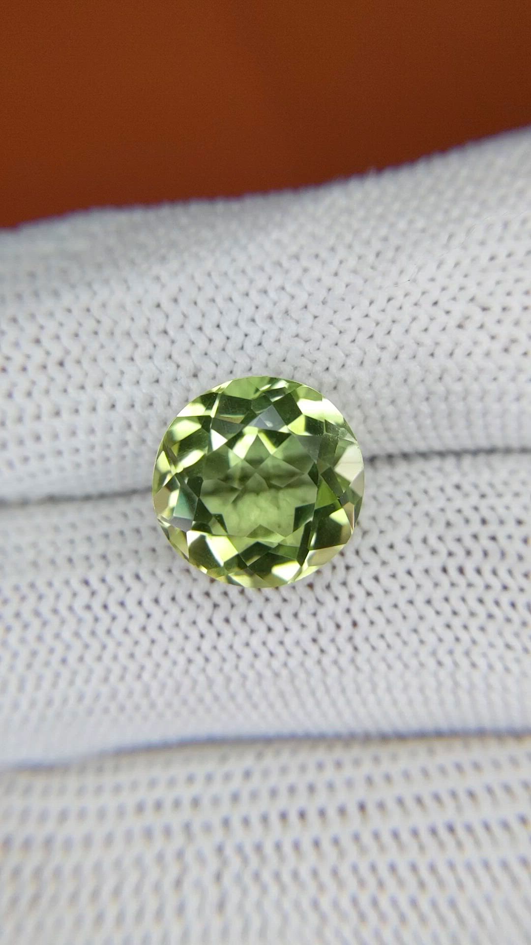 5.94 Ct. Yellowish Green Prasiolite from Brazil Size Video