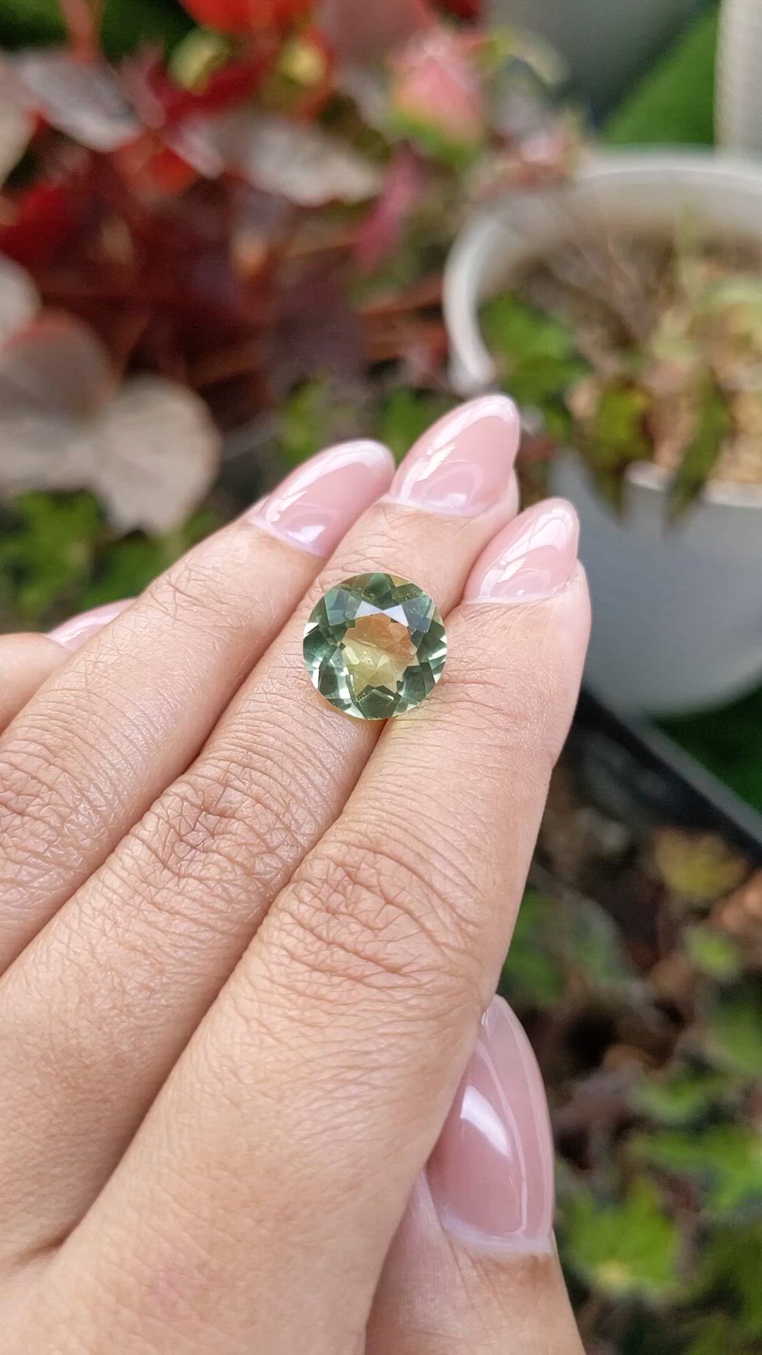 5.23 Ct. Yellowish Green Prasiolite from Brazil Size Video
