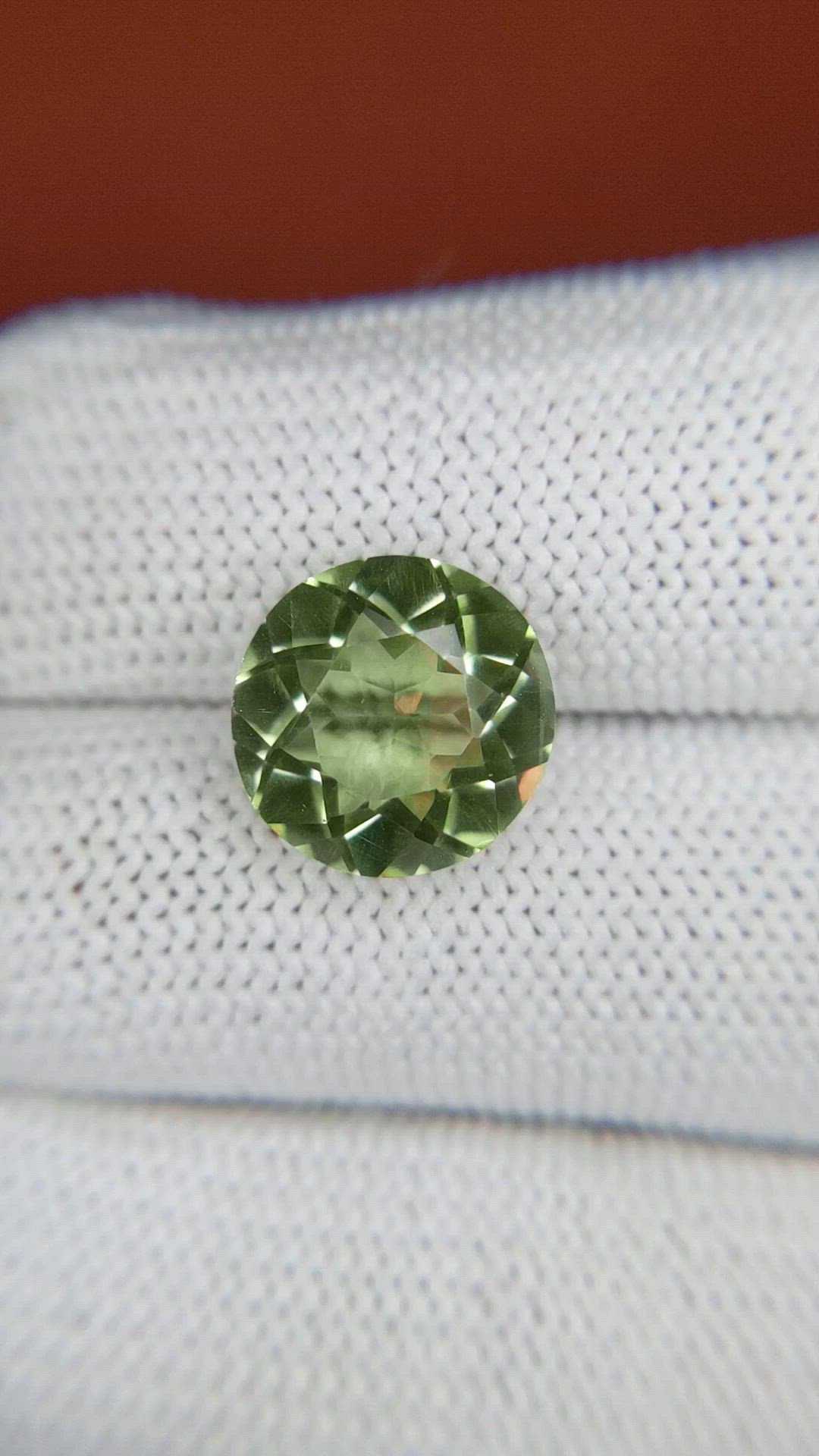 5.23 Ct. Yellowish Green Prasiolite from Brazil Size Video