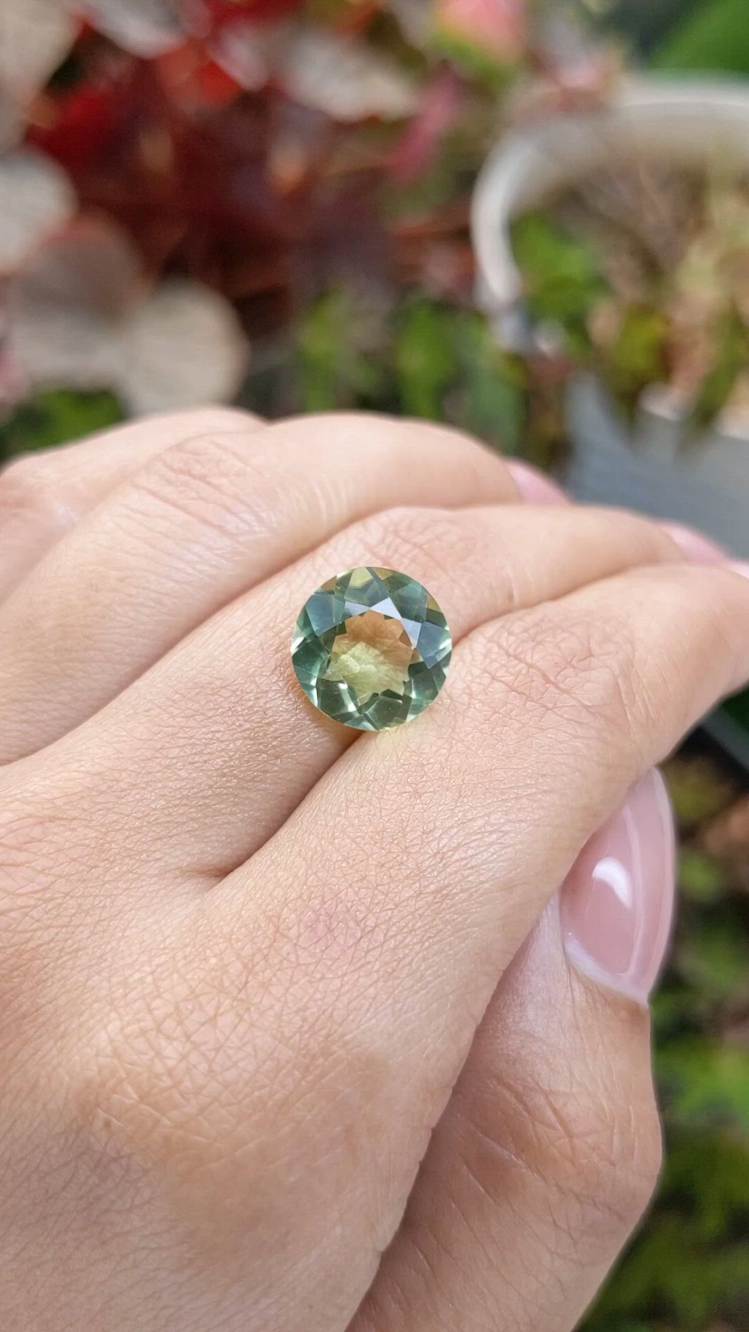 5.23 Ct. Yellowish Green Prasiolite from Brazil Size Video