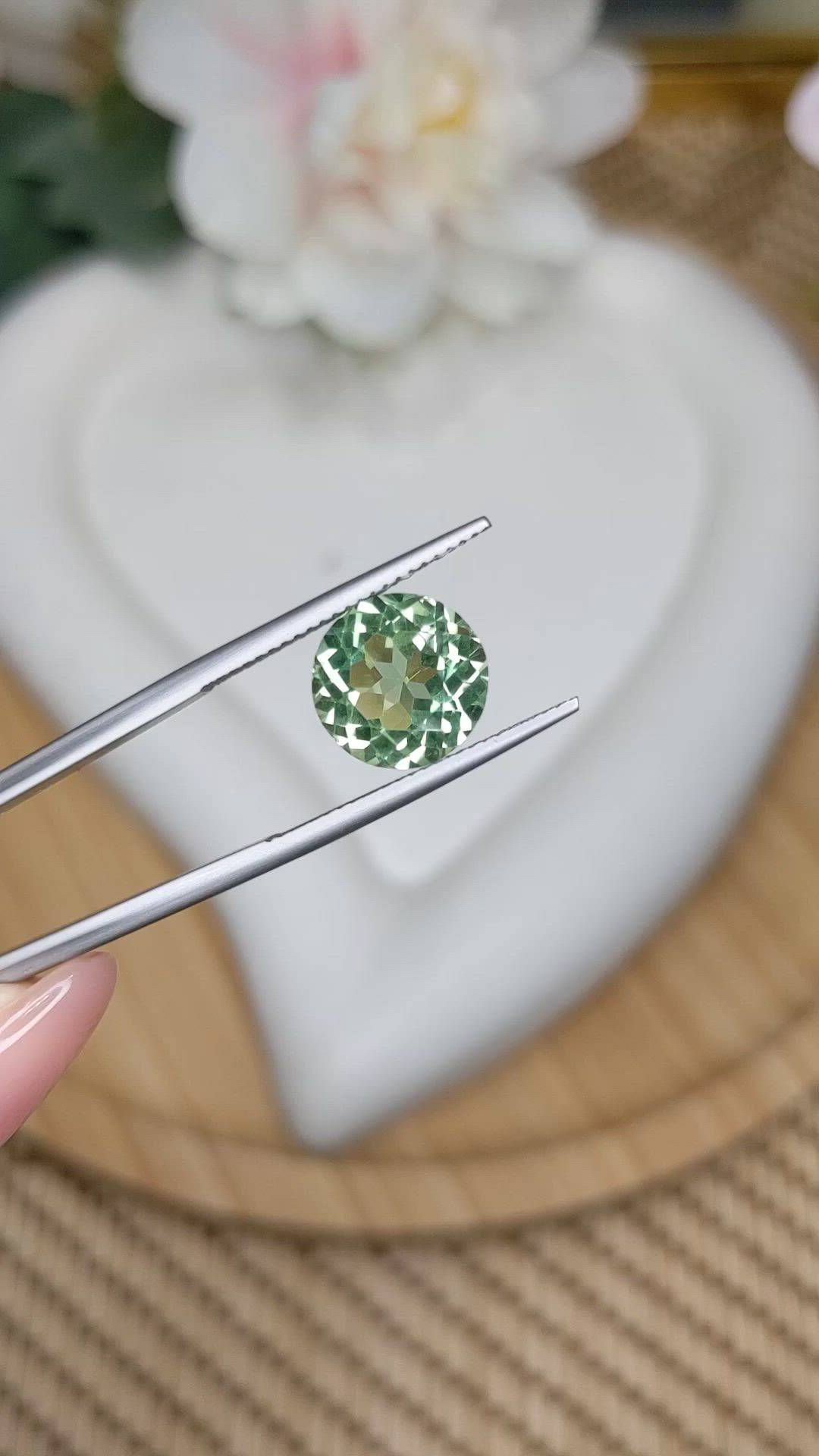 4.70 Ct. Green Prasiolite from Brazil Size Video