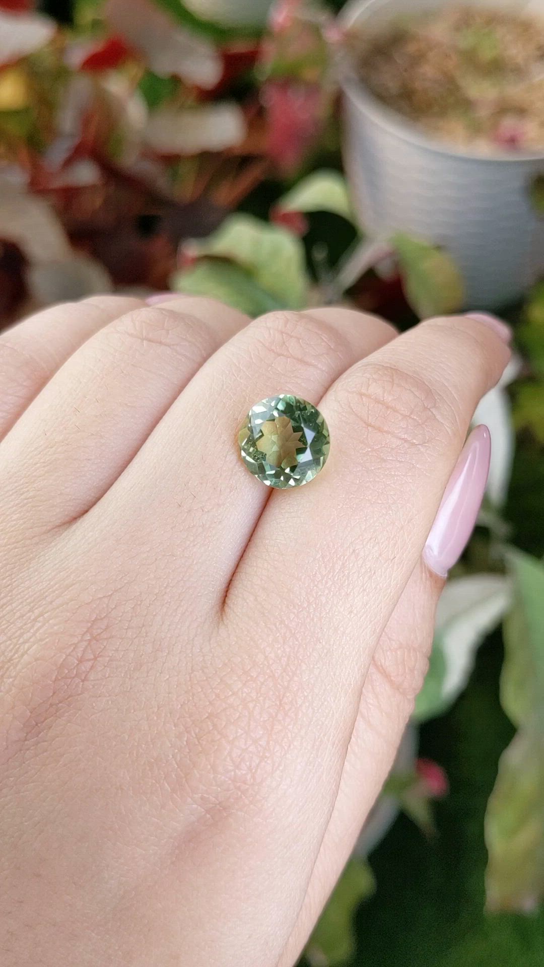 4.70 Ct. Green Prasiolite from Brazil Size Video