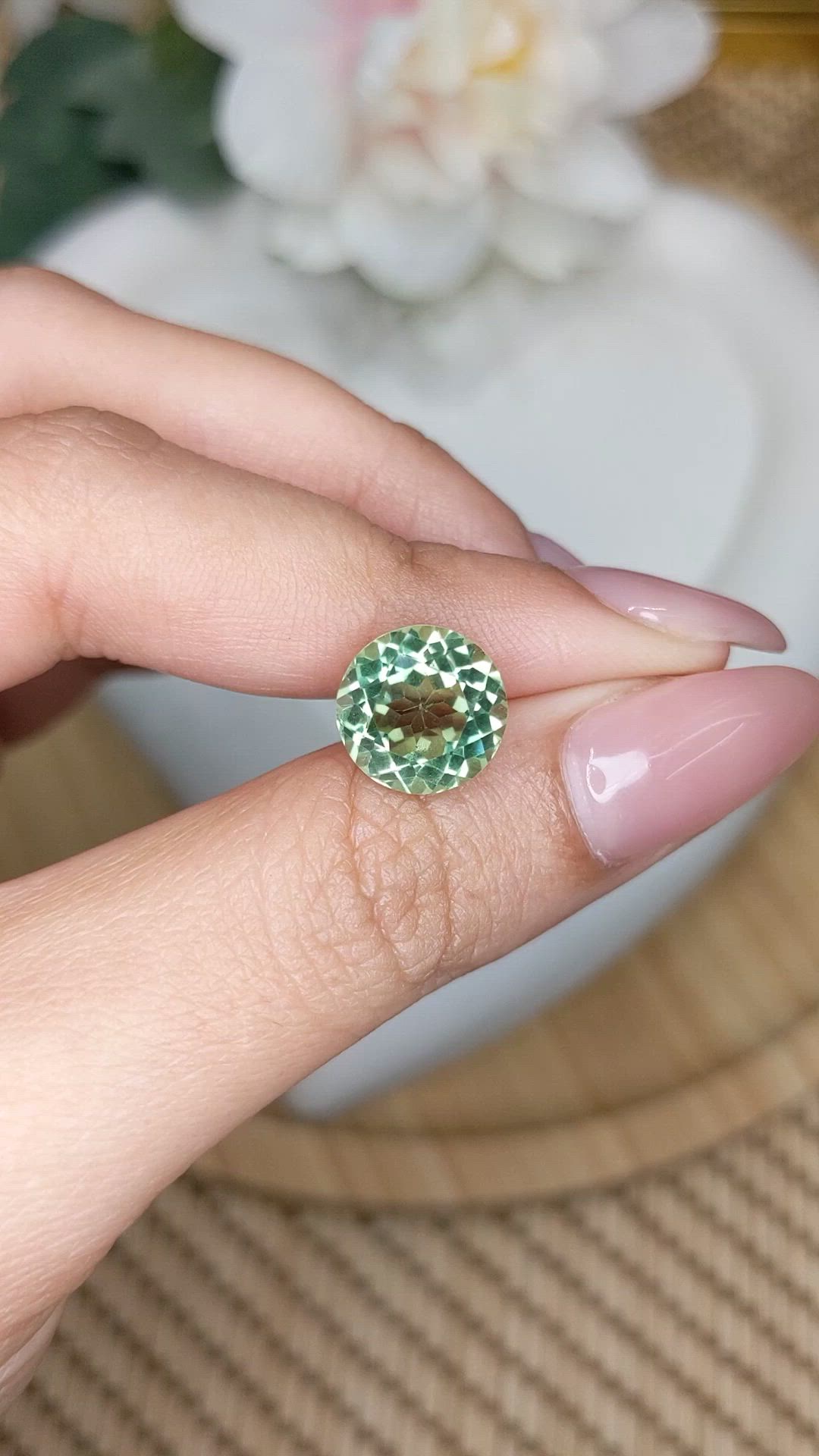 4.70 Ct. Green Prasiolite from Brazil Size Video