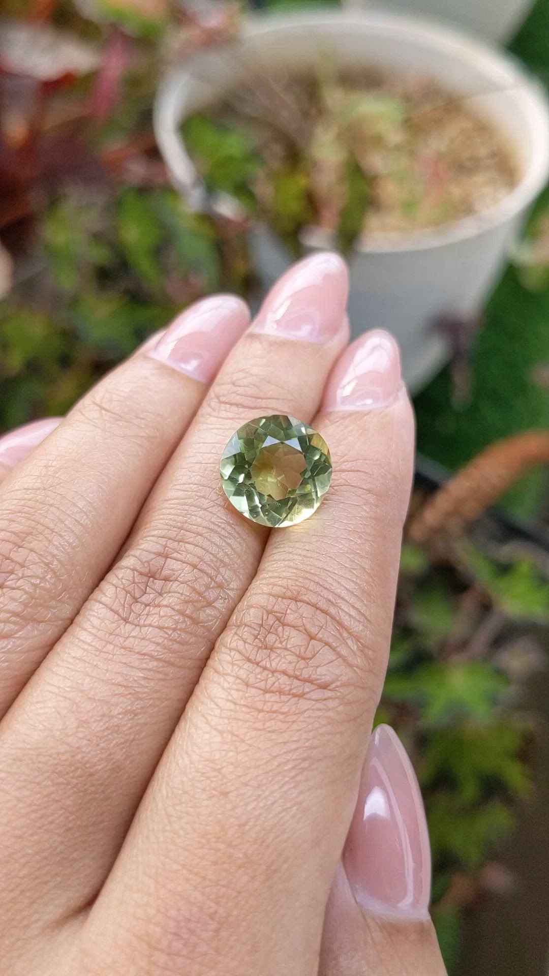 5.94 Ct. Yellowish Green Prasiolite from Brazil Size Video