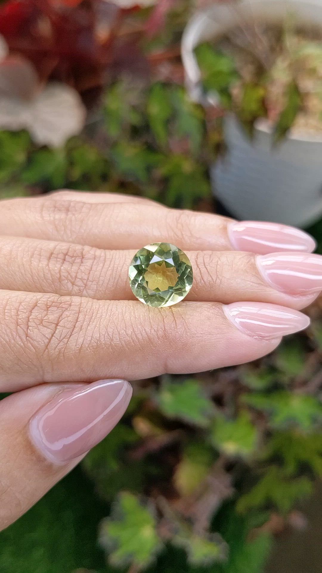 5.94 Ct. Yellowish Green Prasiolite from Brazil Size Video