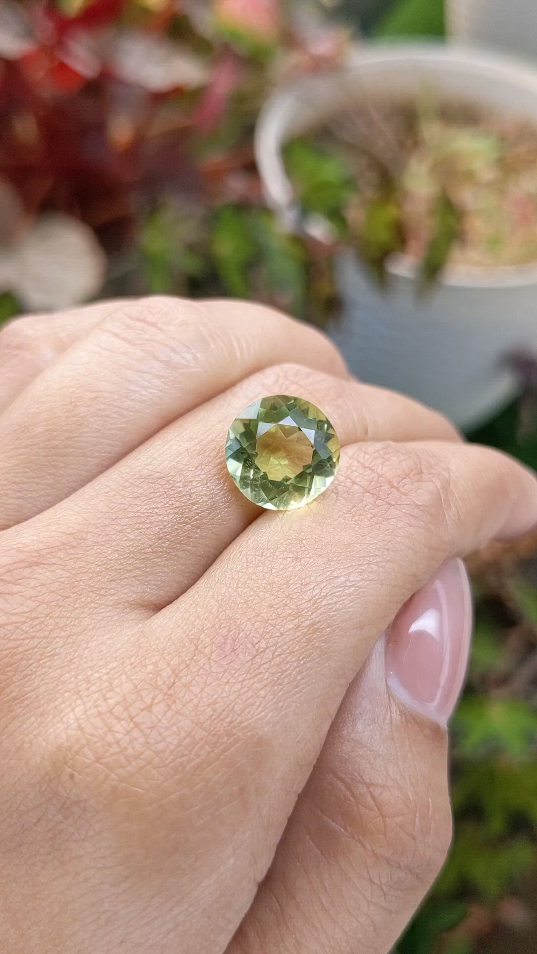 5.94 Ct. Yellowish Green Prasiolite from Brazil Size Video
