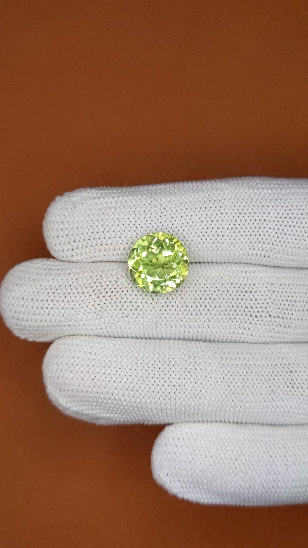 5.94 Ct. Yellowish Green Prasiolite from Brazil Size Video