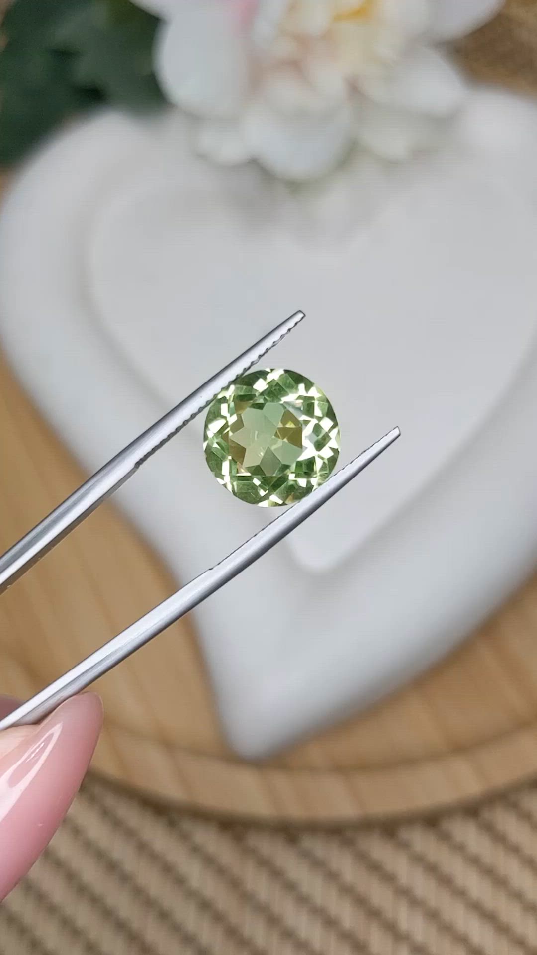 5.94 Ct. Green Prasiolite from Brazil Size Video