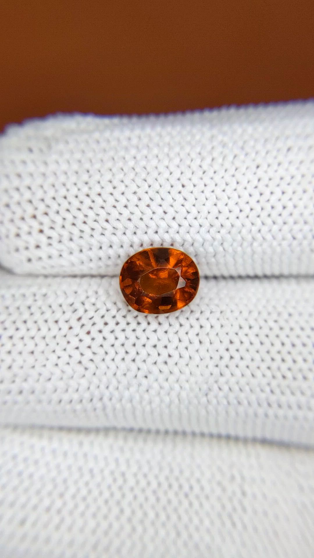 1.89 Ct. Orange Hessonite Garnet from Madagascar Size Video