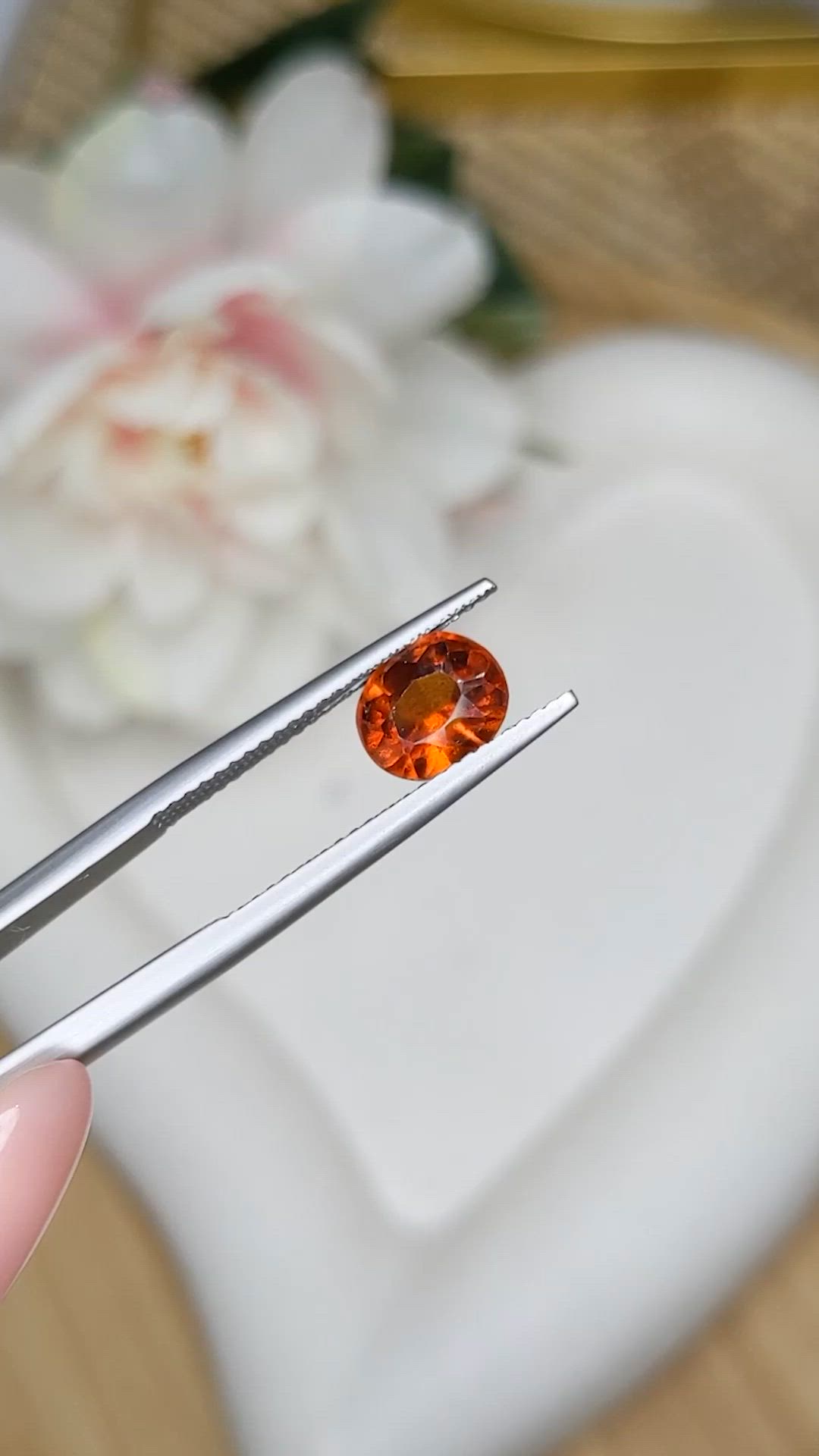 1.89 Ct. Orange Hessonite Garnet from Madagascar Size Video