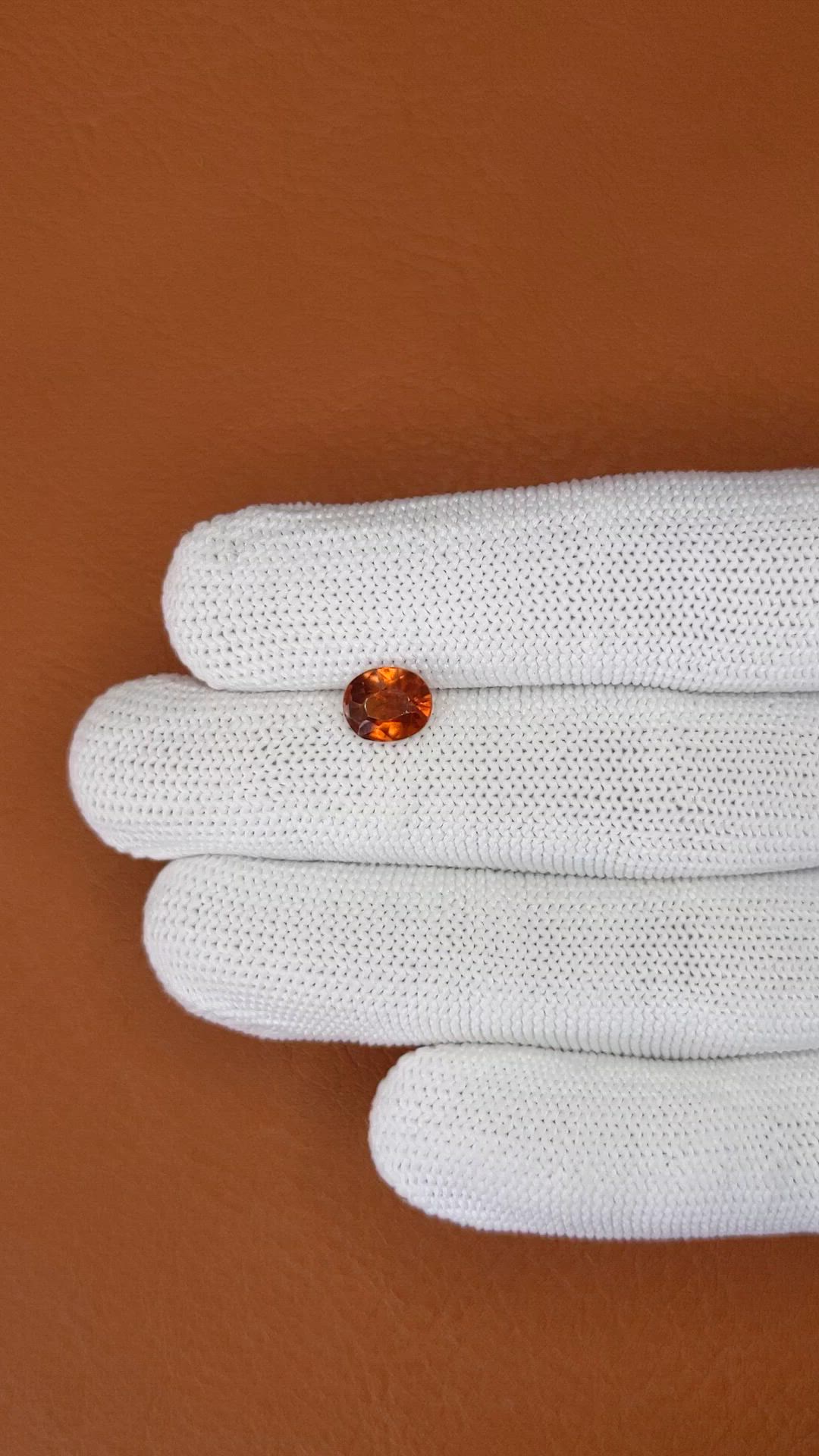 1.89 Ct. Orange Hessonite Garnet from Madagascar Size Video