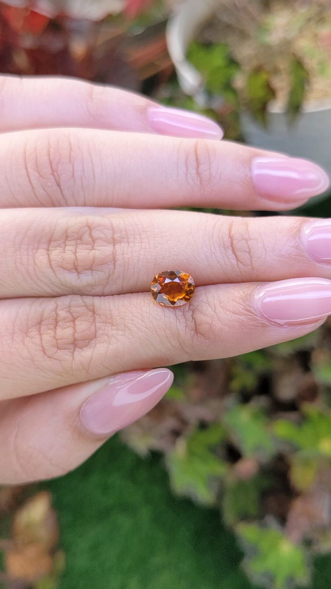 1.51 Ct. Orange Hessonite Garnet from Madagascar Size Video
