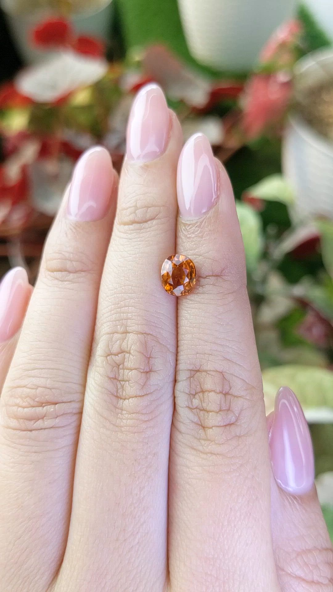 1.51 Ct. Orange Hessonite Garnet from Madagascar Size Video