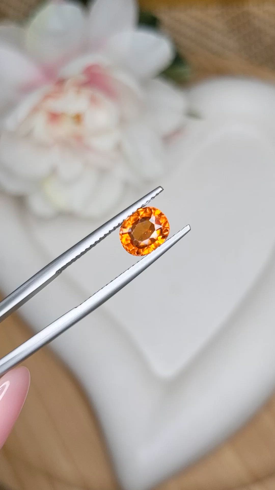 1.51 Ct. Orange Hessonite Garnet from Madagascar Size Video