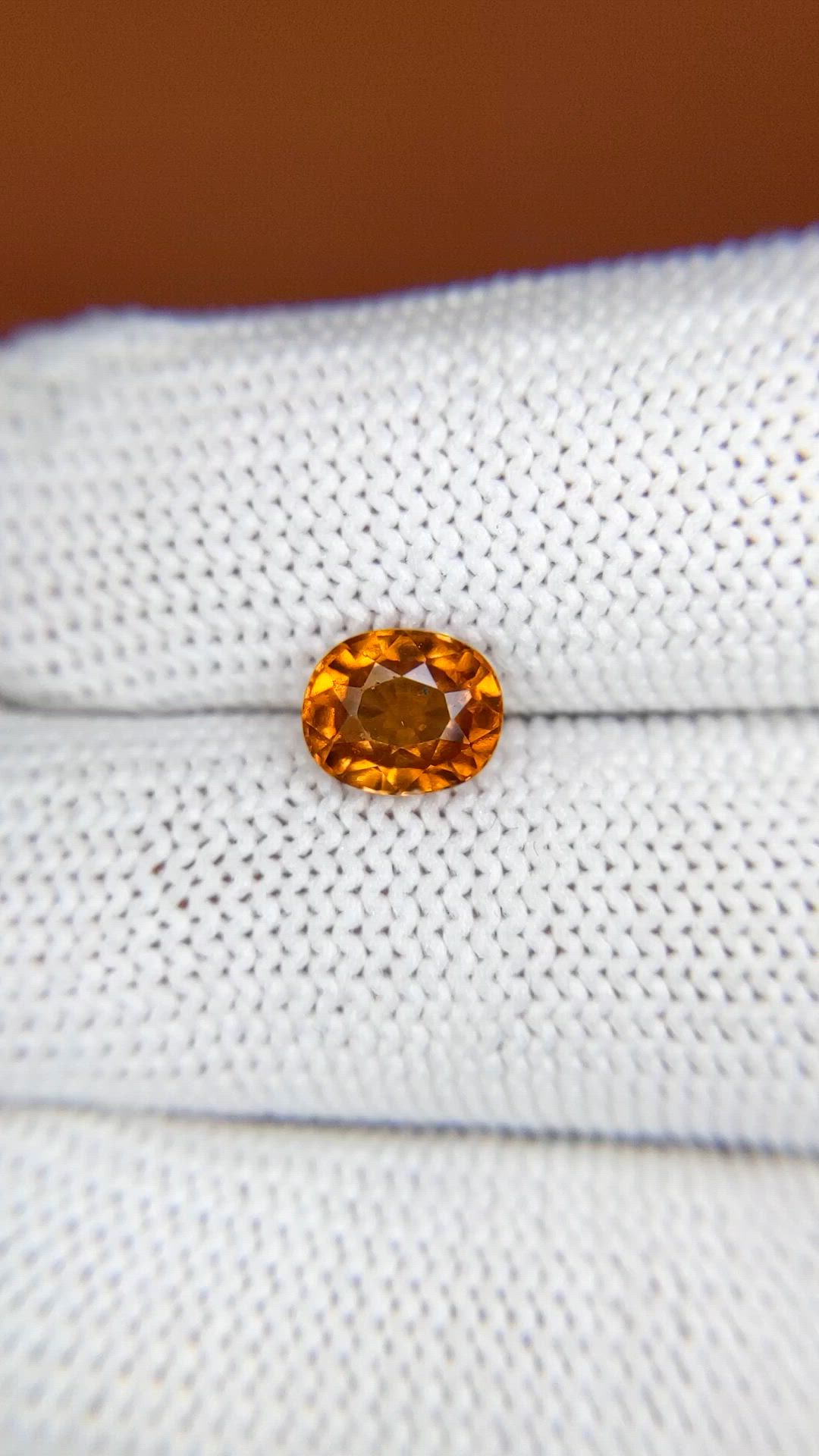 1.51 Ct. Orange Hessonite Garnet from Madagascar Size Video