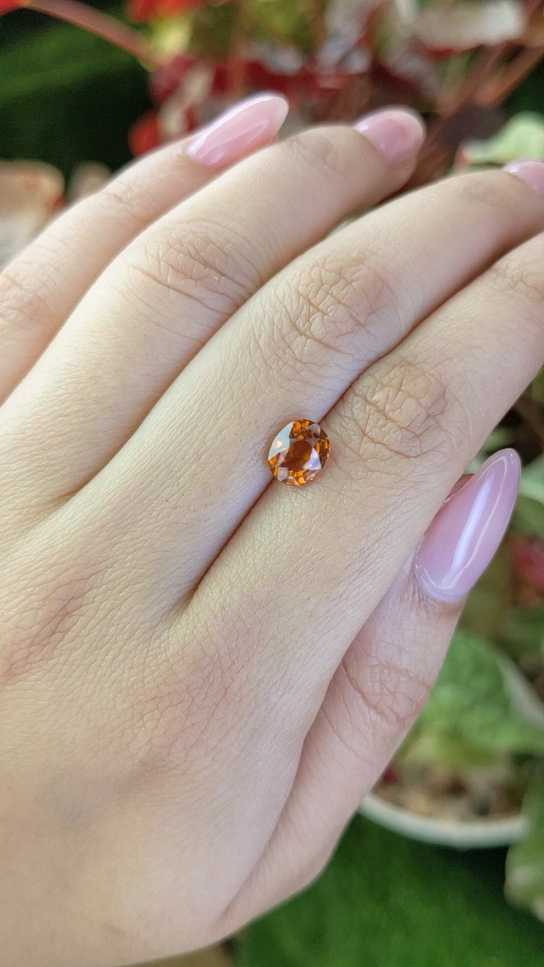 1.51 Ct. Orange Hessonite Garnet from Madagascar Size Video