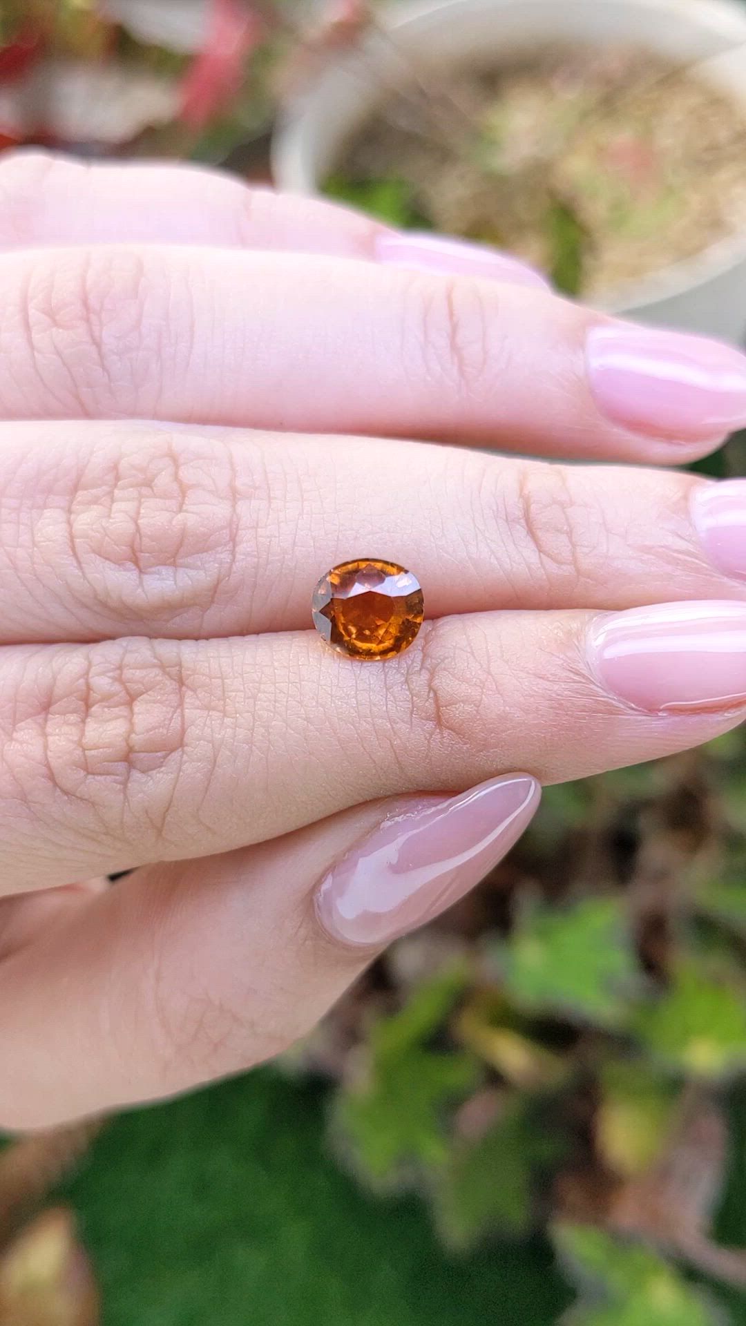 1.71 Ct. Orange Hessonite Garnet from Madagascar Size Video
