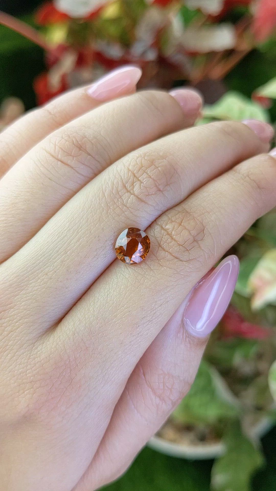 1.71 Ct. Orange Hessonite Garnet from Madagascar Size Video