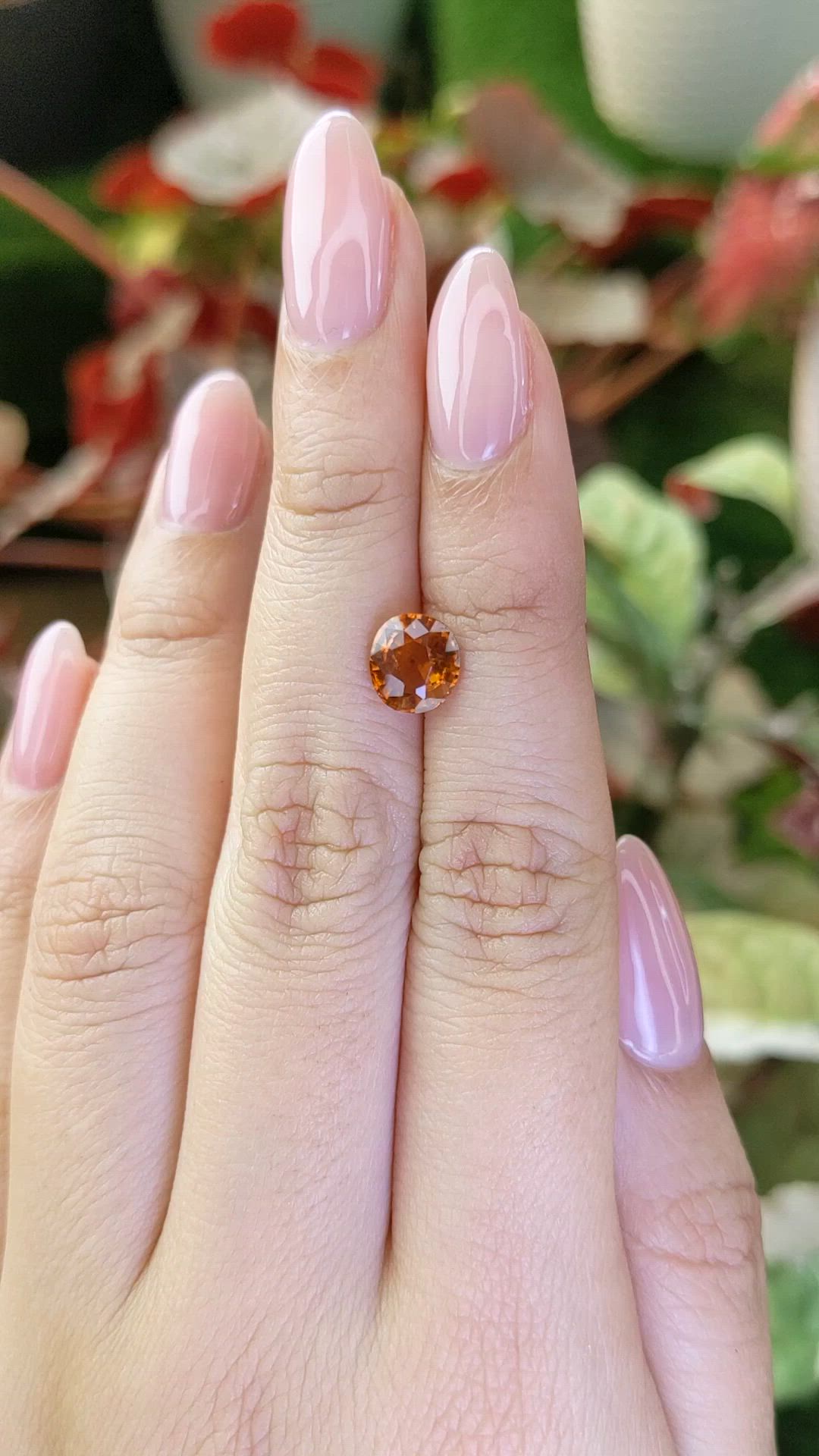1.71 Ct. Orange Hessonite Garnet from Madagascar Size Video
