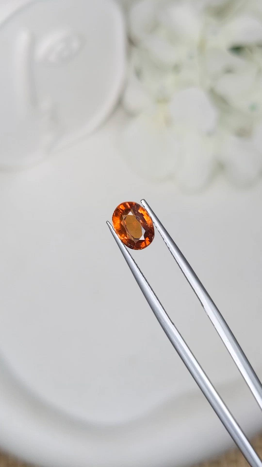 1.92 Ct. Orange Hessonite Garnet from Madagascar Size Video