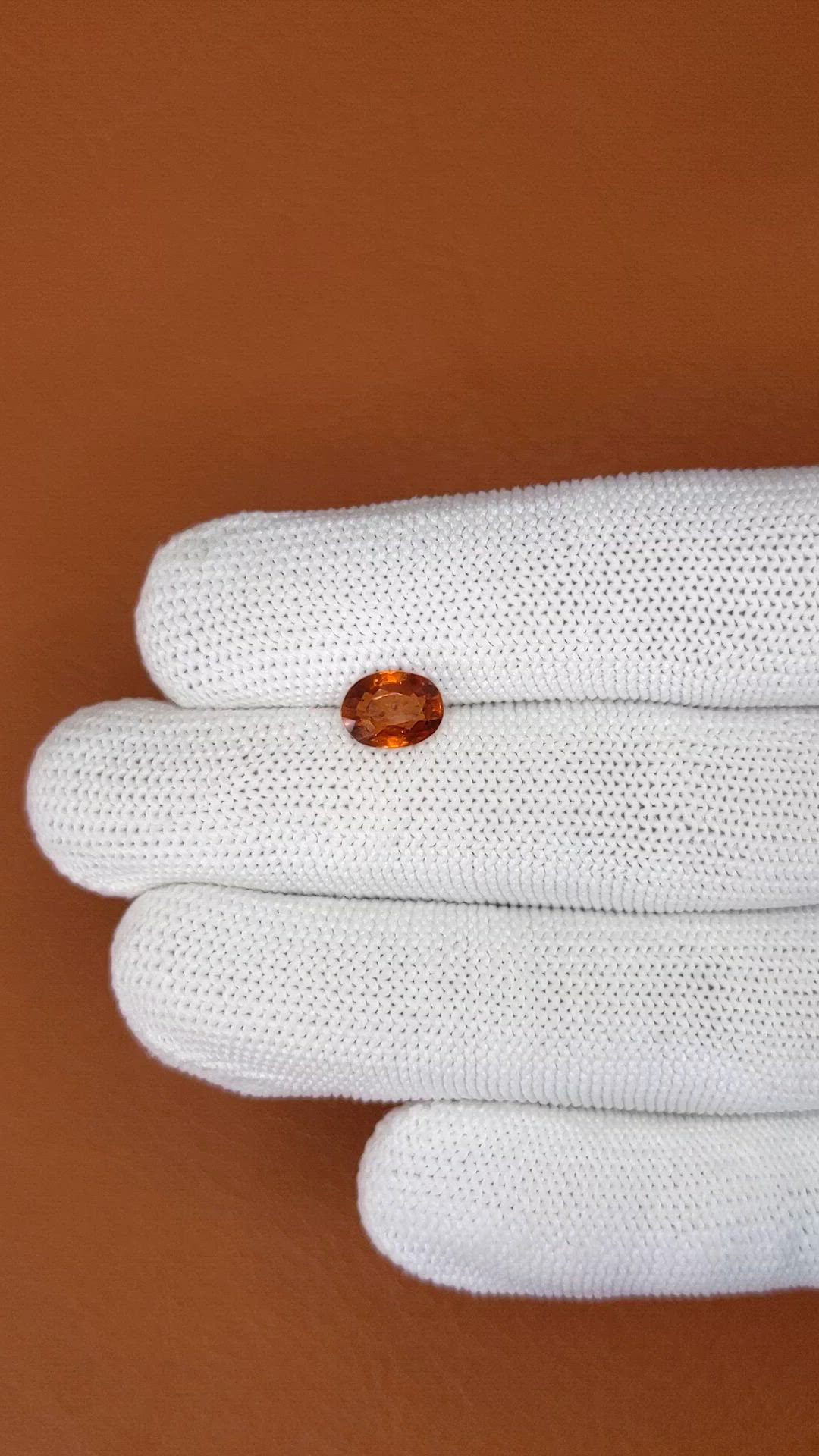 1.92 Ct. Orange Hessonite Garnet from Madagascar Size Video