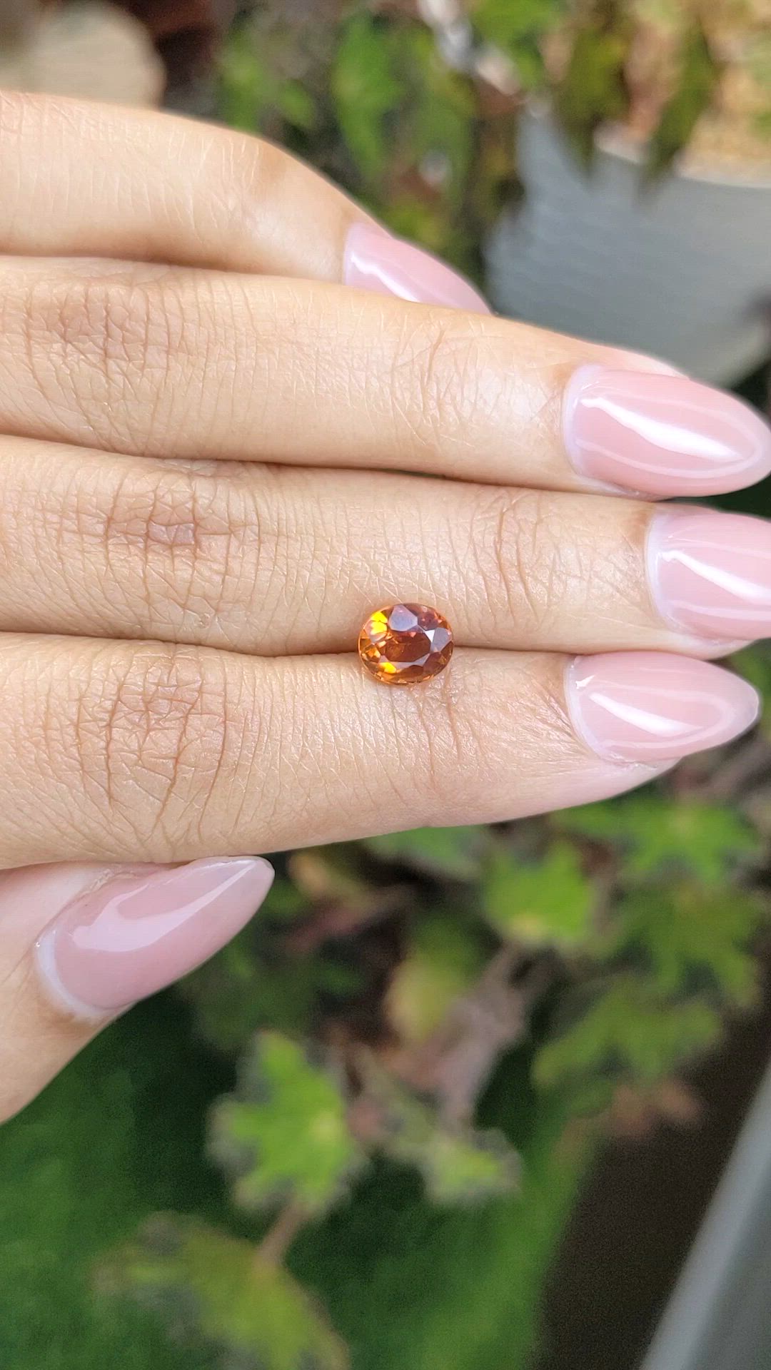 1.60 Ct. Orange Hessonite Garnet from Madagascar Size Video