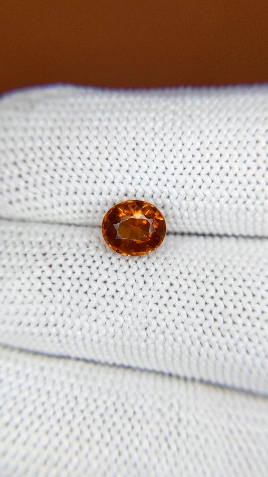 1.60 Ct. Orange Hessonite Garnet from Madagascar Size Video