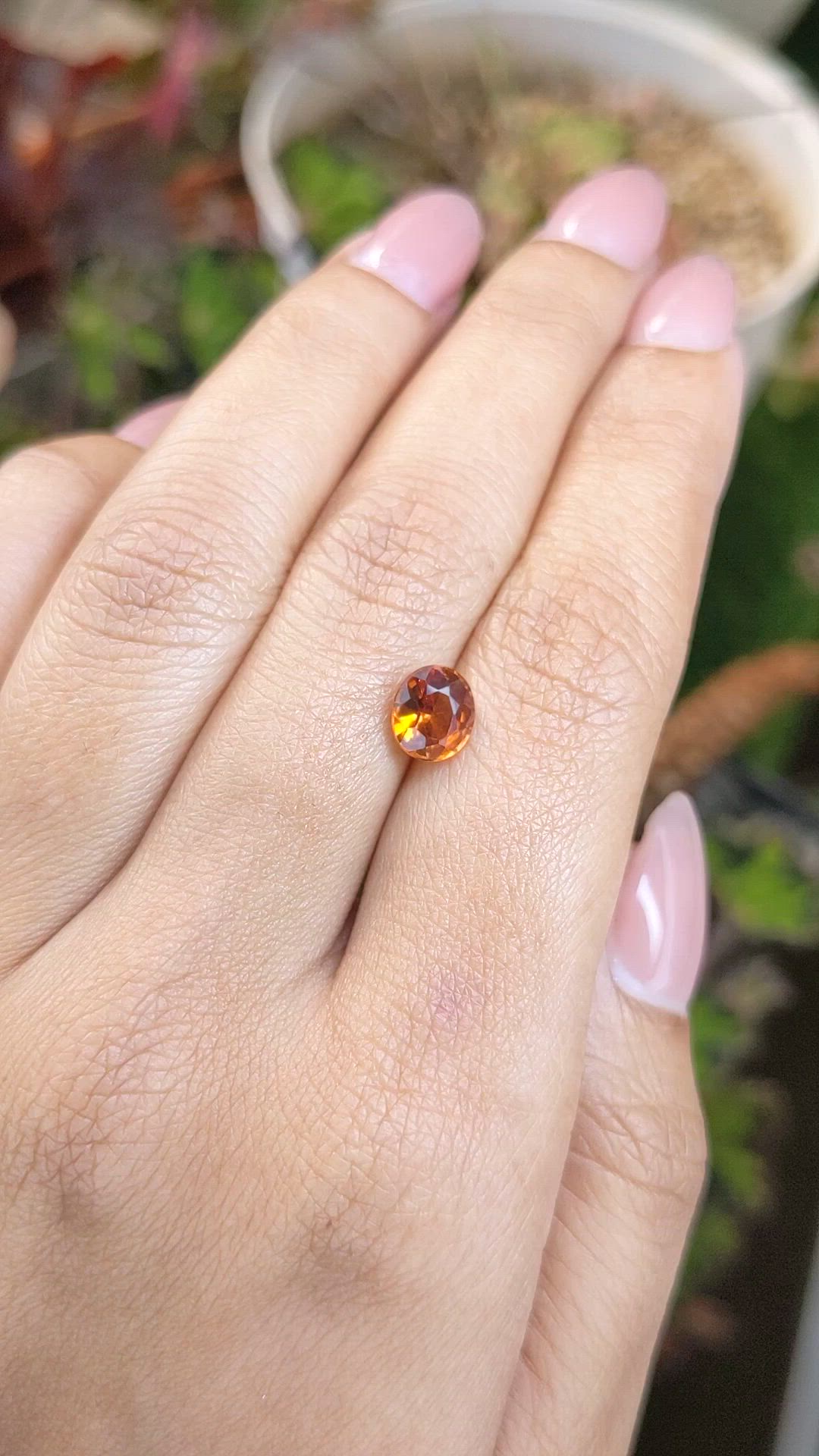 1.60 Ct. Orange Hessonite Garnet from Madagascar Size Video