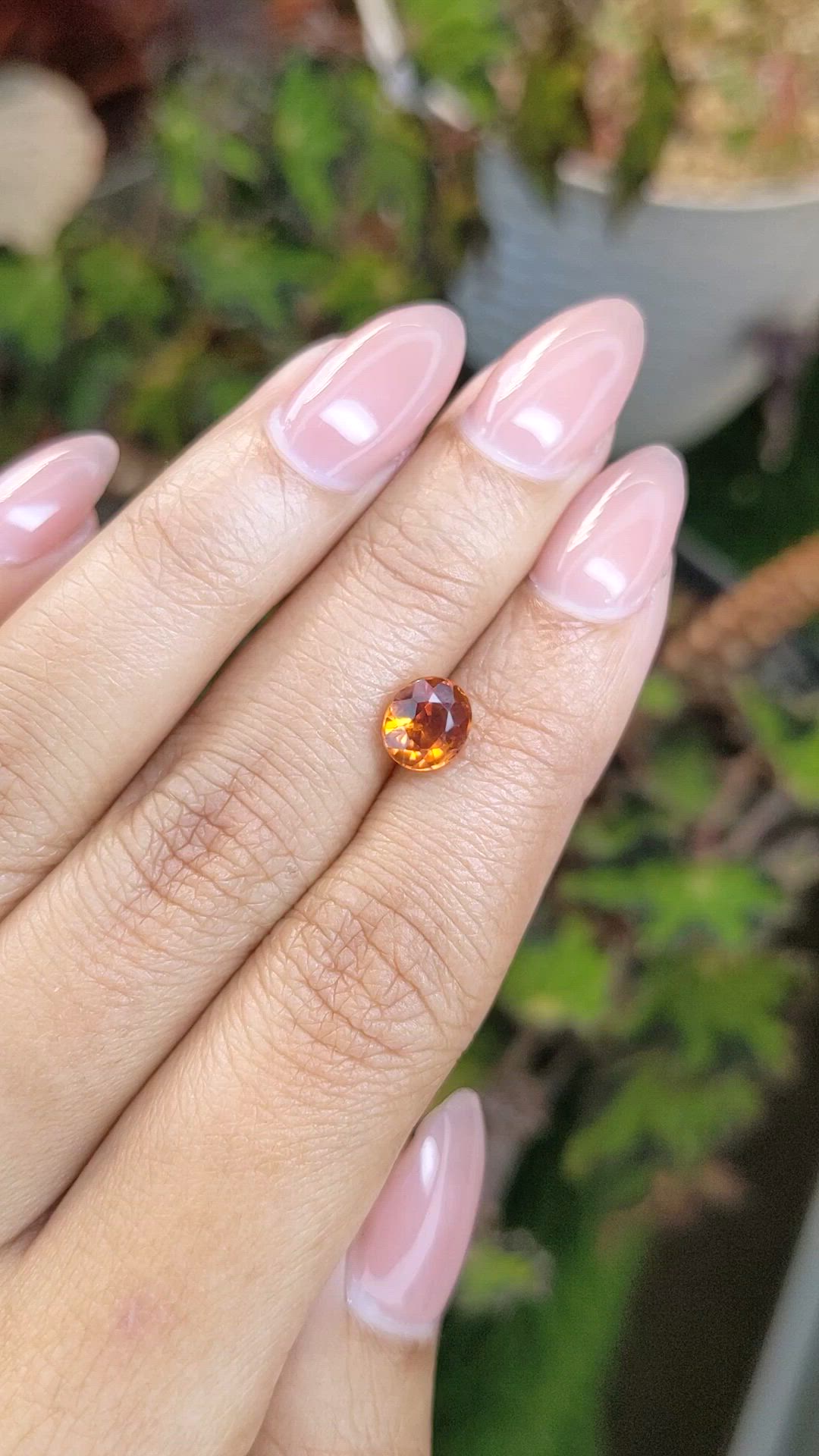 1.60 Ct. Orange Hessonite Garnet from Madagascar Size Video