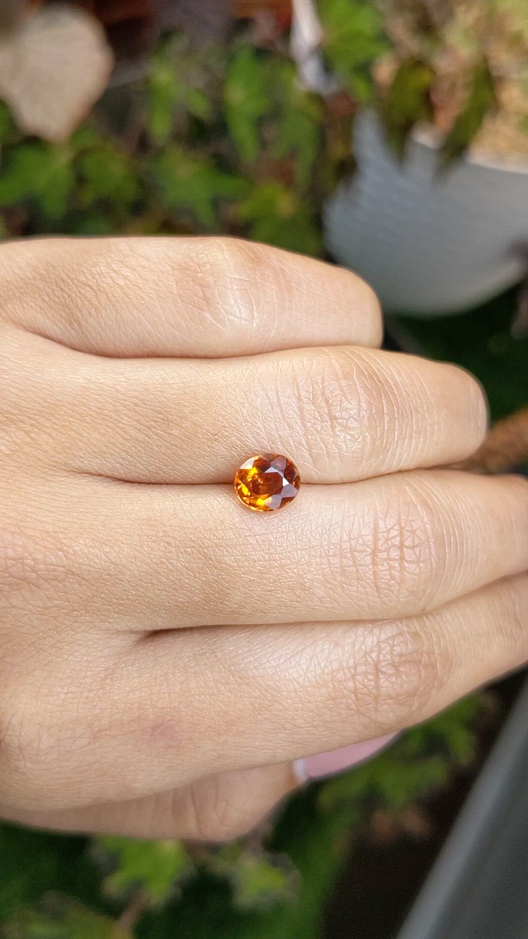 1.60 Ct. Orange Hessonite Garnet from Madagascar Size Video