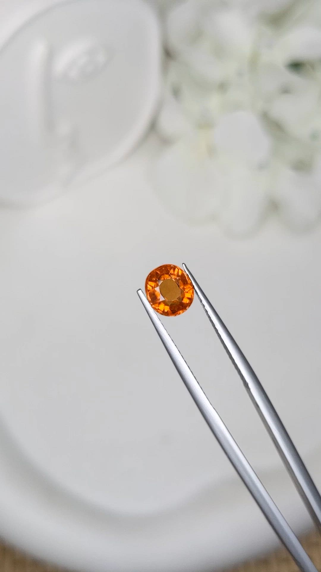 1.70 Ct. Orange Hessonite Garnet from Madagascar Size Video
