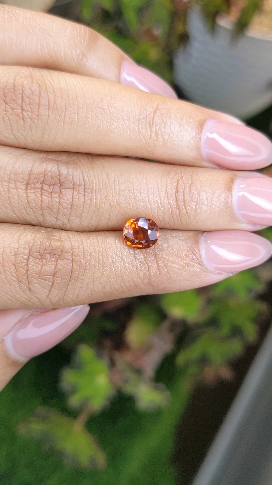 1.70 Ct. Orange Hessonite Garnet from Madagascar Size Video