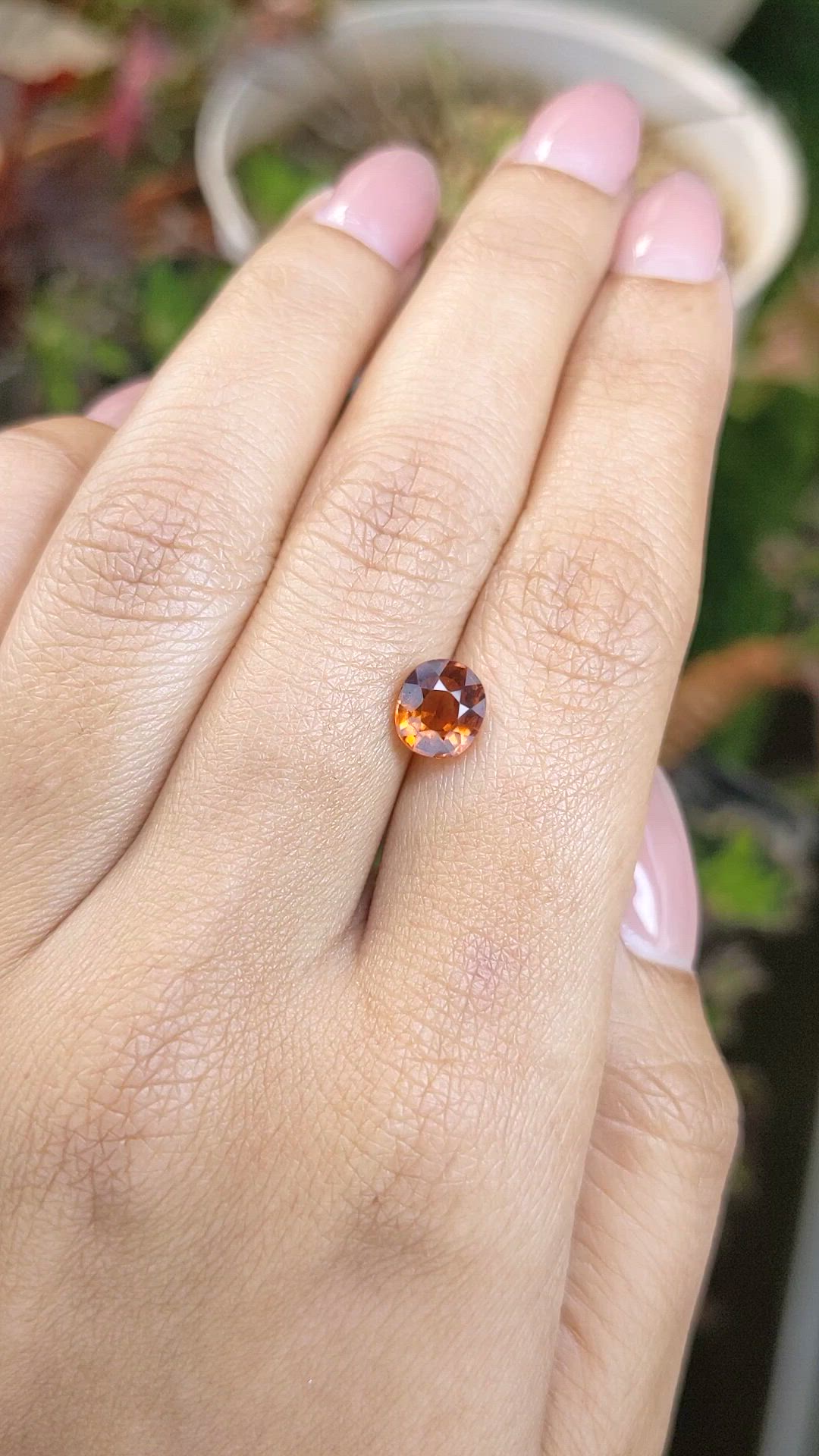 1.70 Ct. Orange Hessonite Garnet from Madagascar Size Video