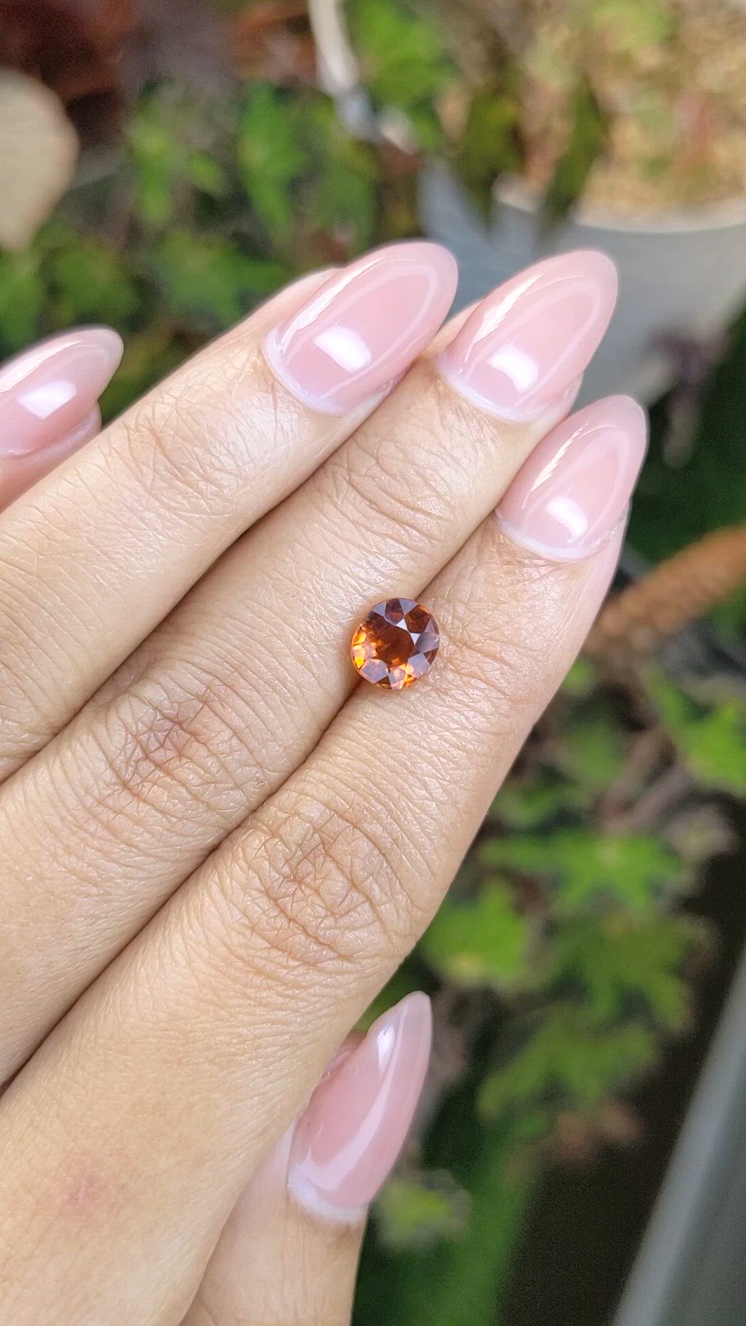 1.70 Ct. Orange Hessonite Garnet from Madagascar Size Video