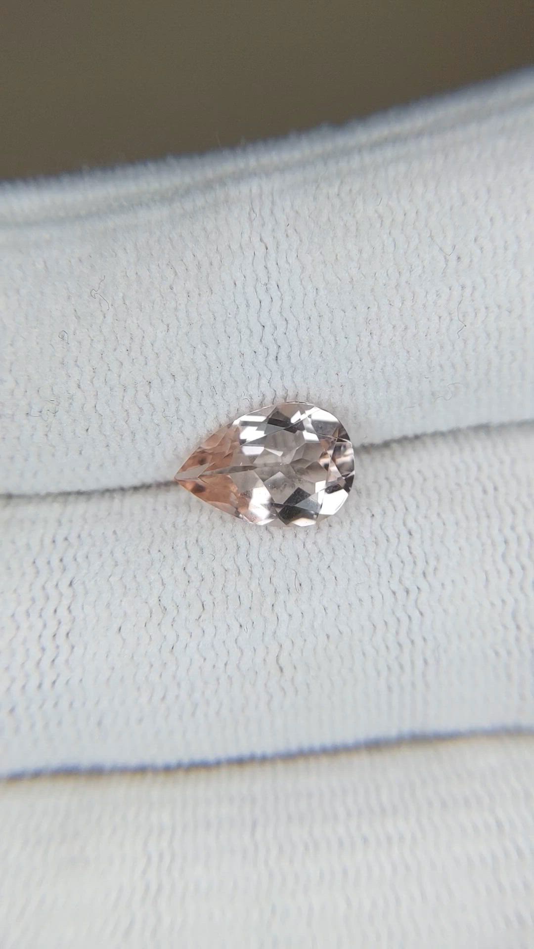 1.38 Ct. Peach Morganite from Madagascar Size Video