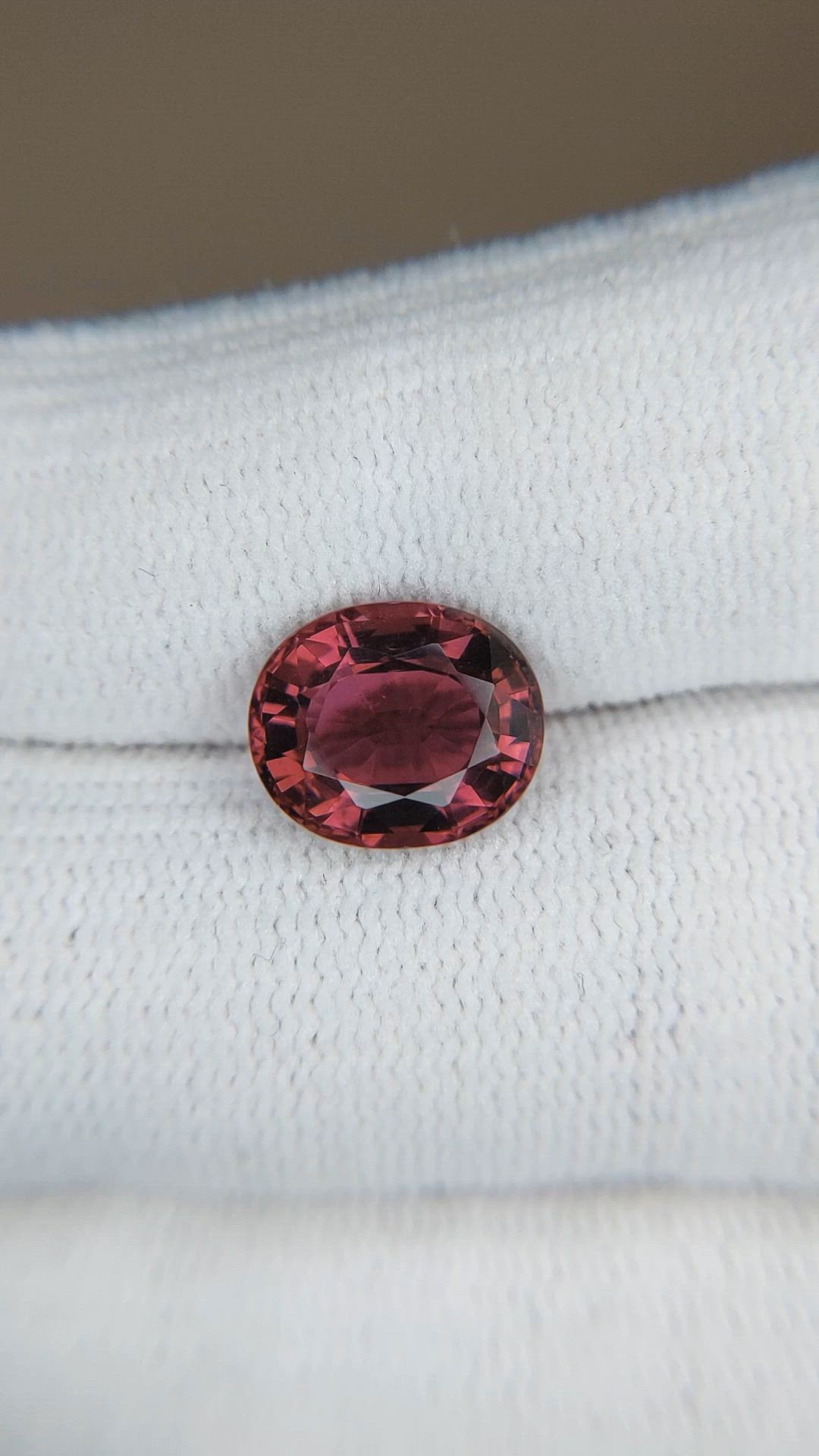 3.46 Ct. Pinkish Purple Tourmaline from Brazil Size Video