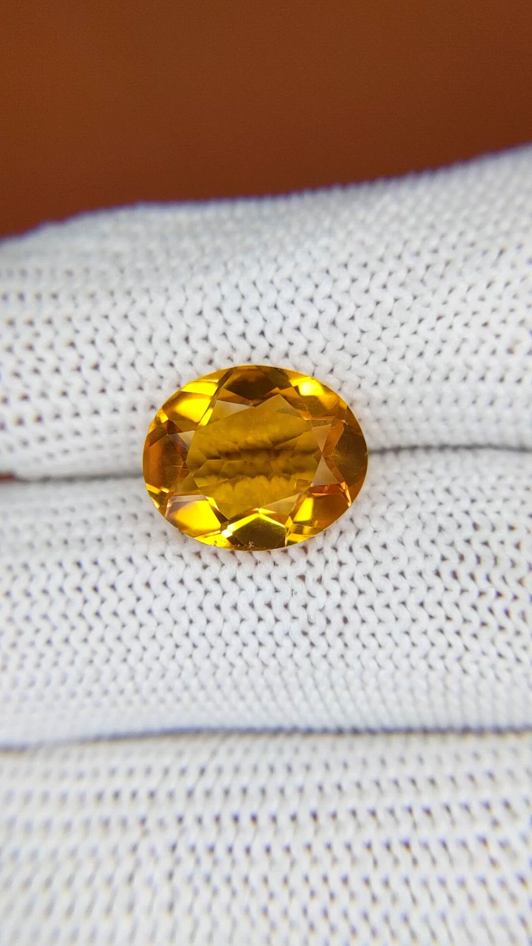 4.71 Ct. Orangish Yellow Citrine from Brazil Size Video