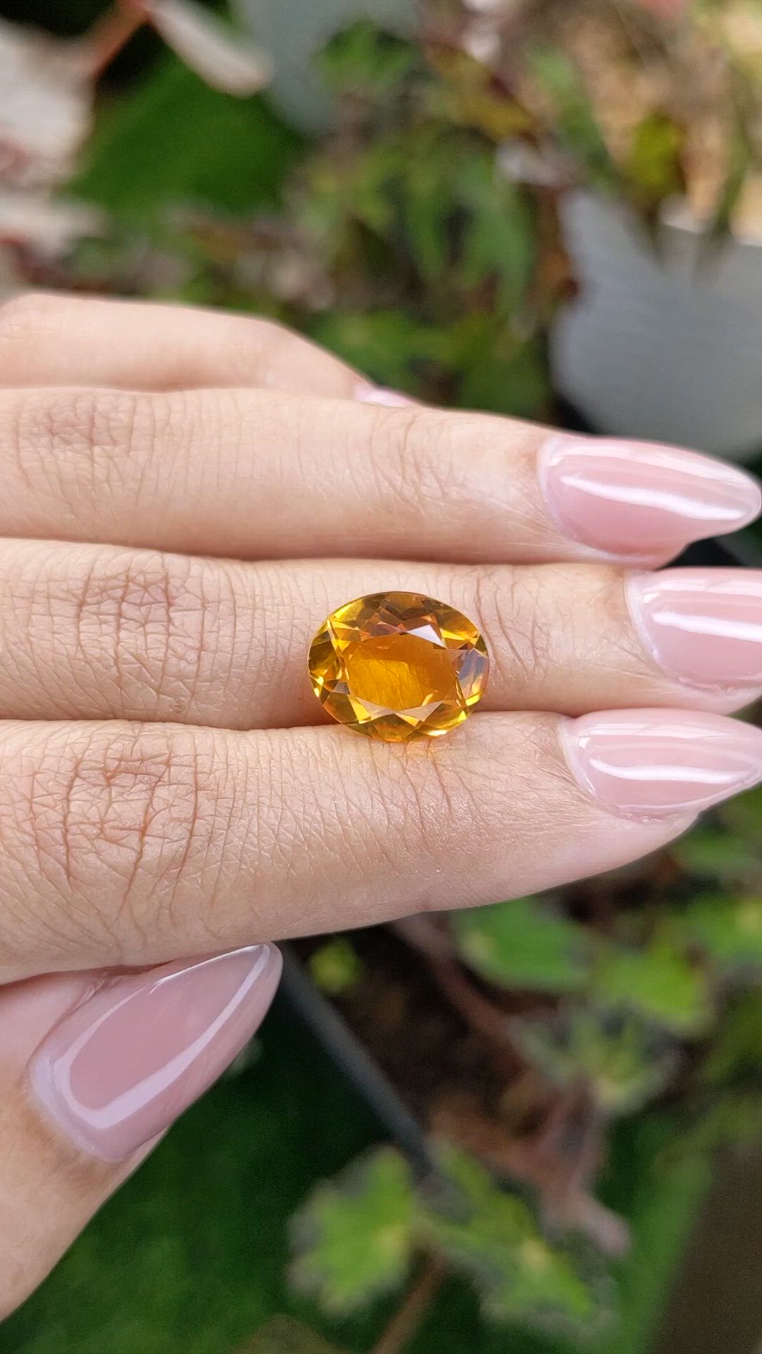 4.71 Ct. Orangish Yellow Citrine from Brazil Size Video
