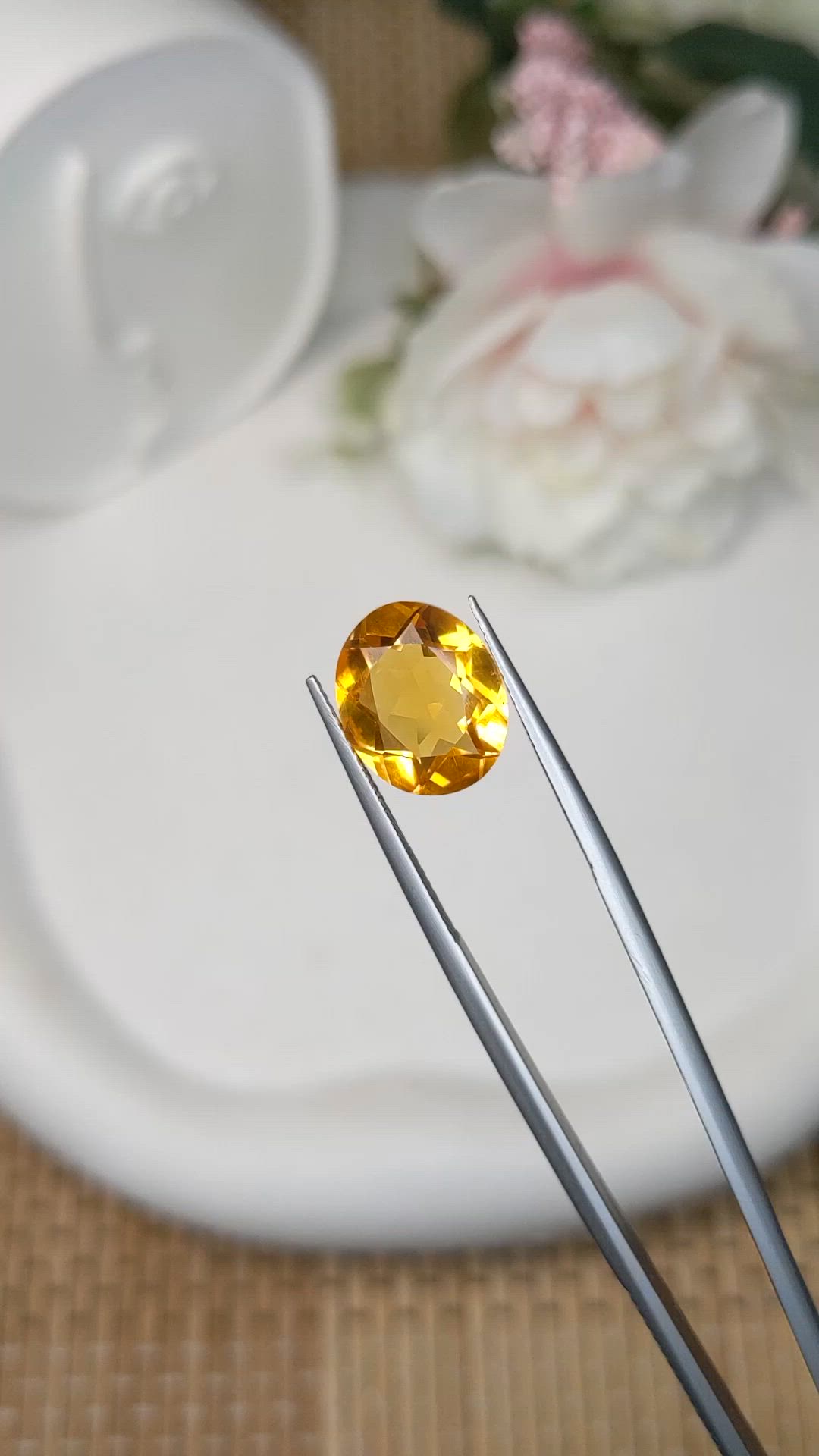 4.71 Ct. Orangish Yellow Citrine from Brazil Size Video