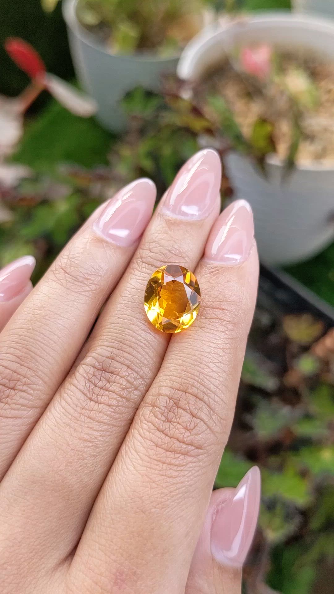 4.71 Ct. Orangish Yellow Citrine from Brazil Size Video