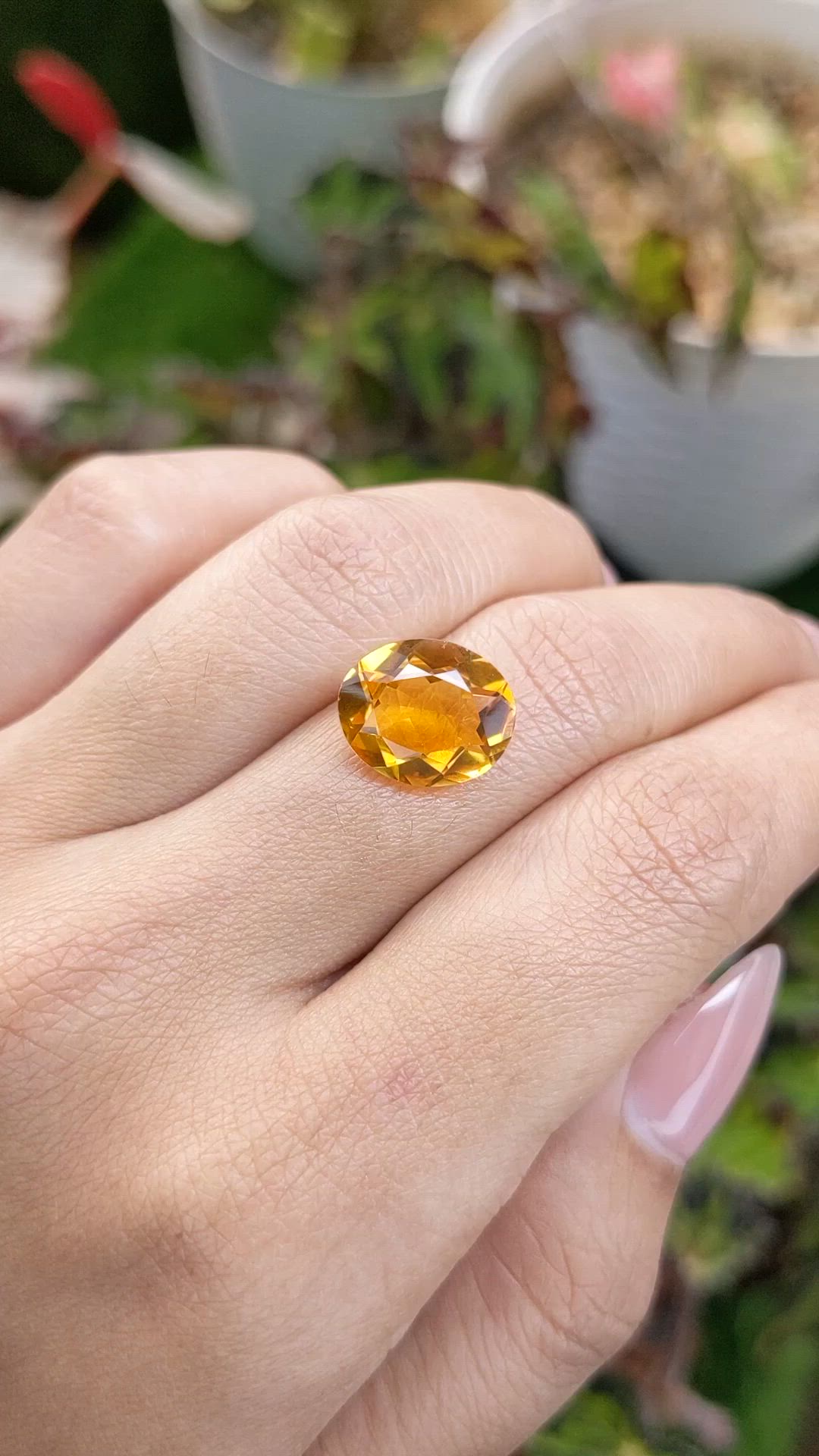 4.71 Ct. Orangish Yellow Citrine from Brazil Size Video