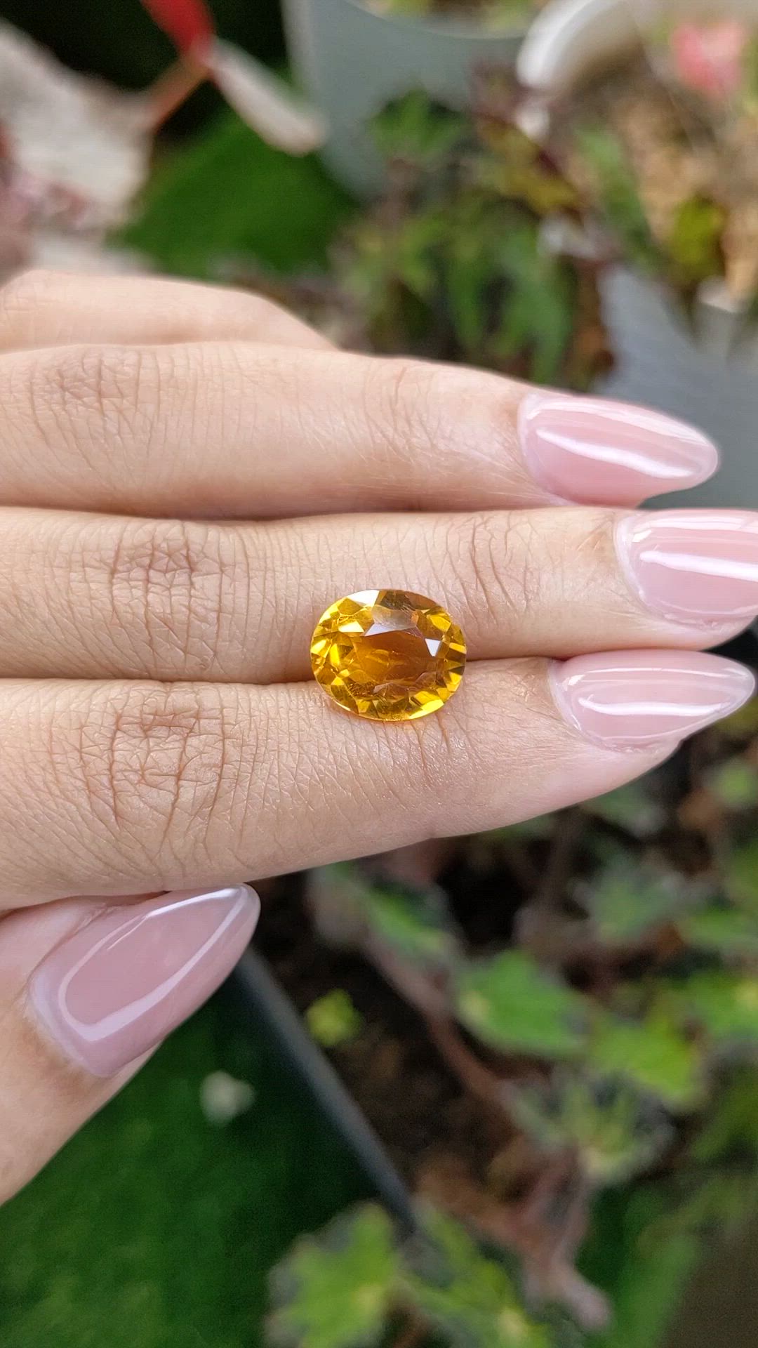 4.87 Ct. Orangish Yellow Citrine from Brazil Size Video