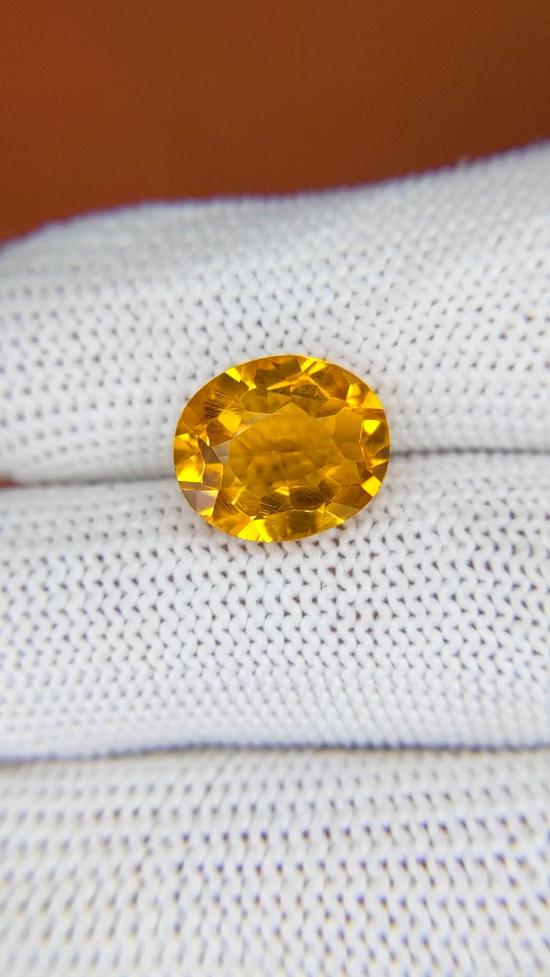 4.87 Ct. Orangish Yellow Citrine from Brazil Size Video