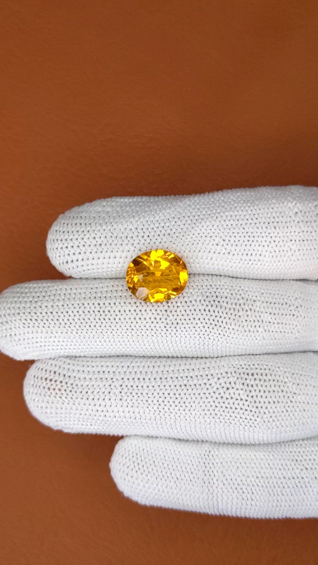 4.87 Ct. Orangish Yellow Citrine from Brazil Size Video