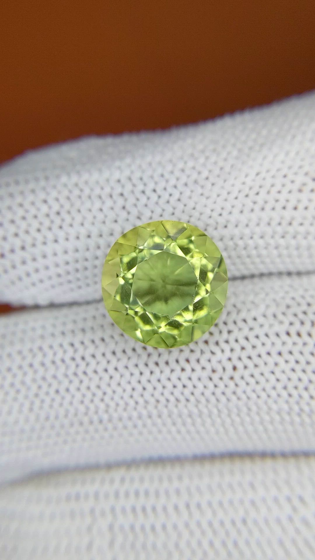 6.63 Ct. Yellowish Green Prasiolite from Brazil Size Video
